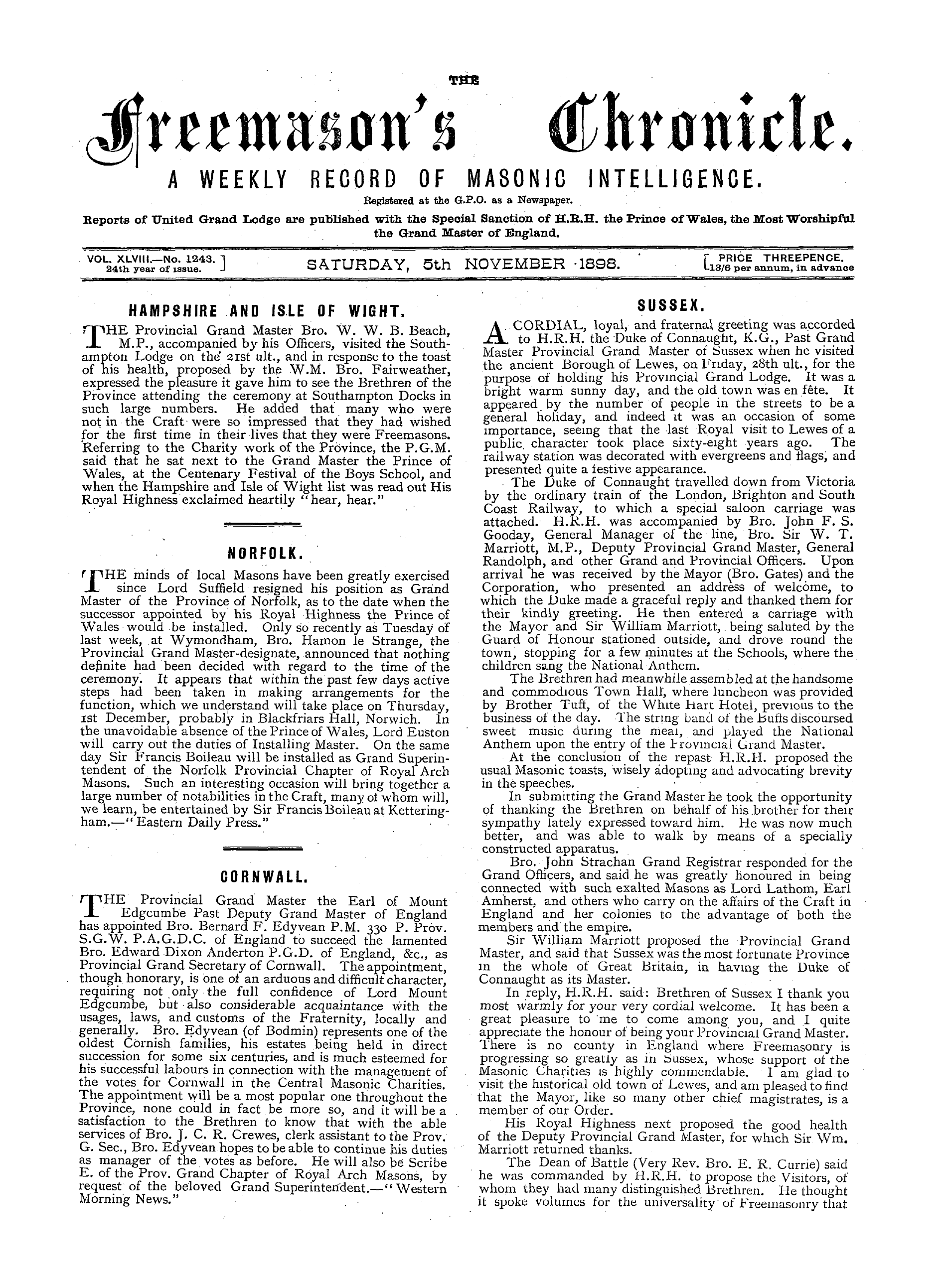 The Freemason's Chronicle