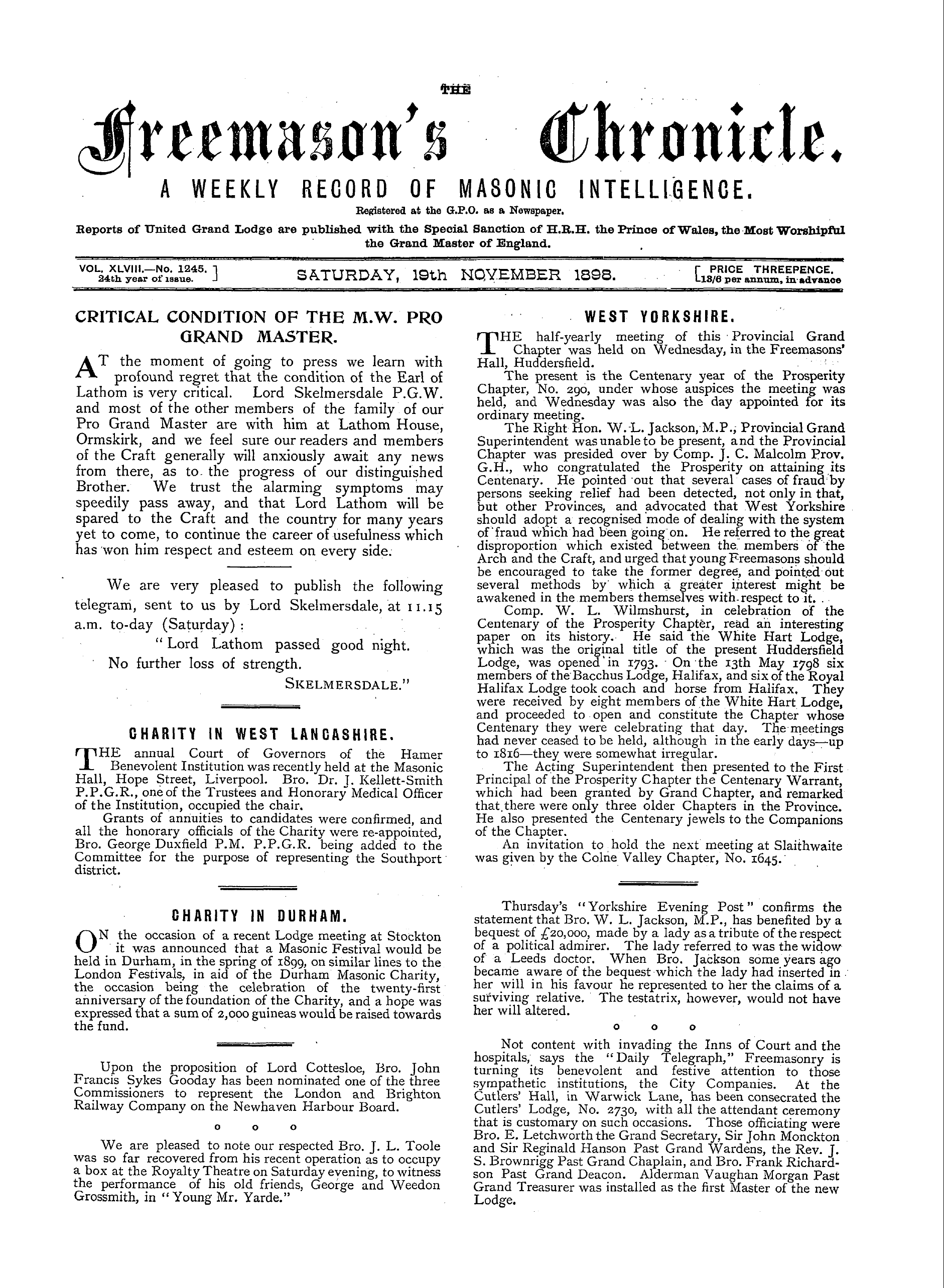 The Freemason's Chronicle