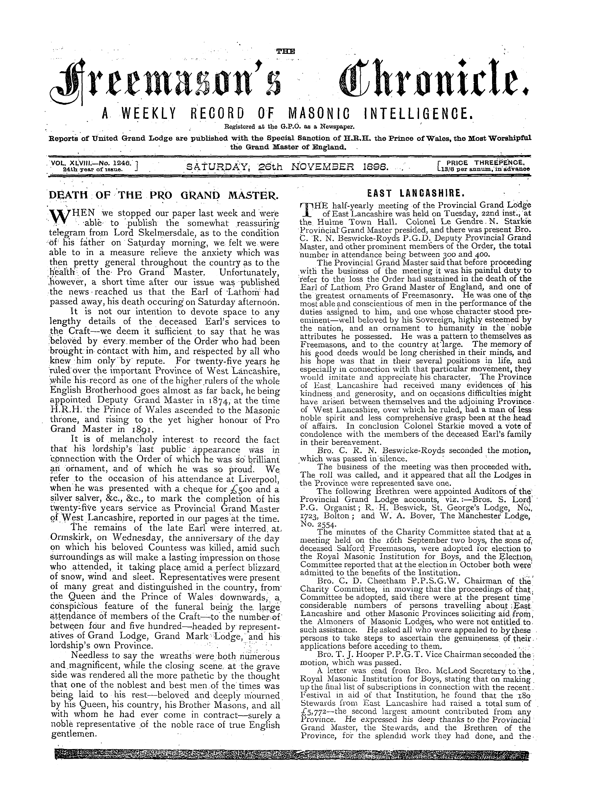 The Freemason's Chronicle