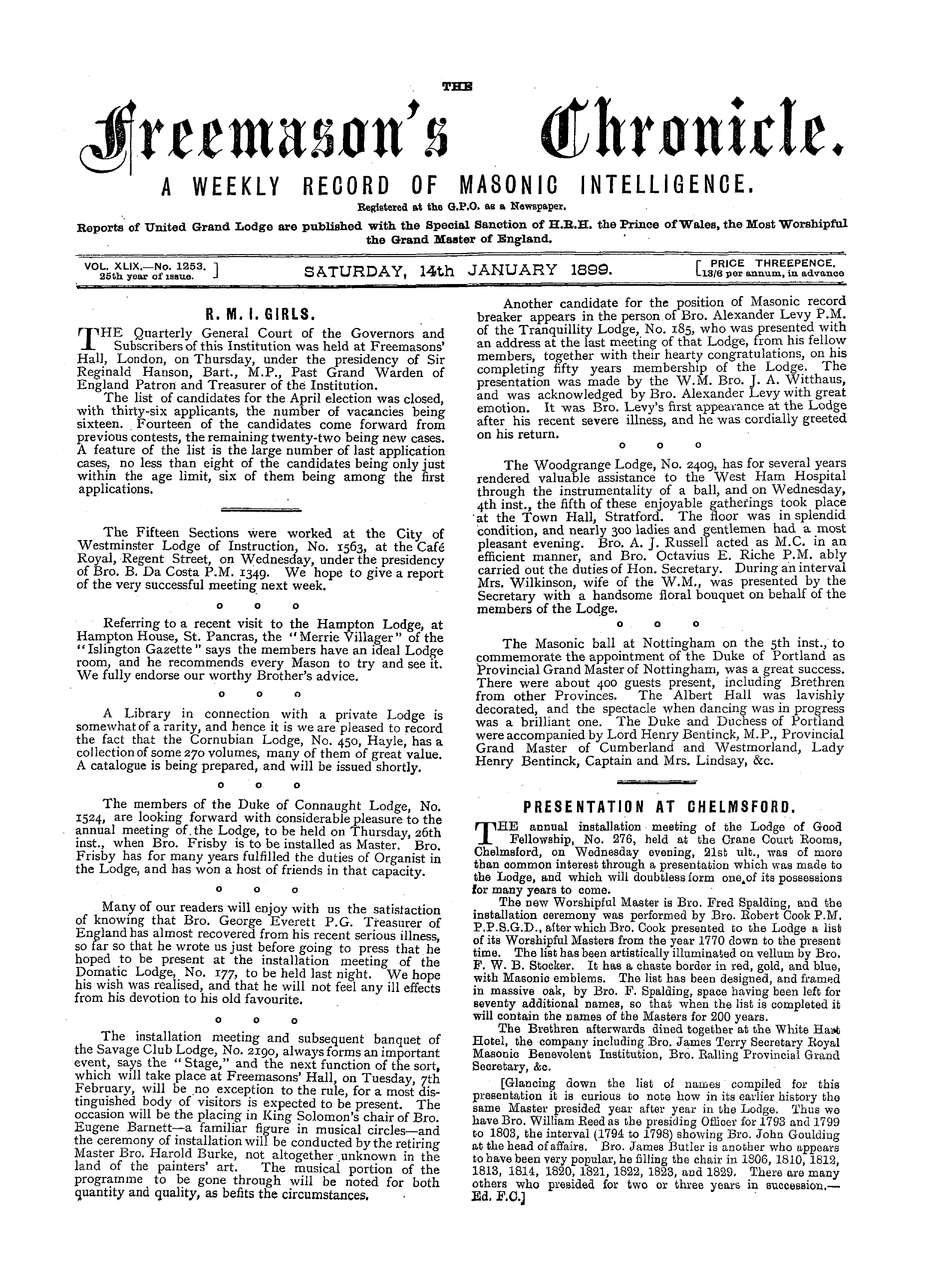 The Freemason's Chronicle