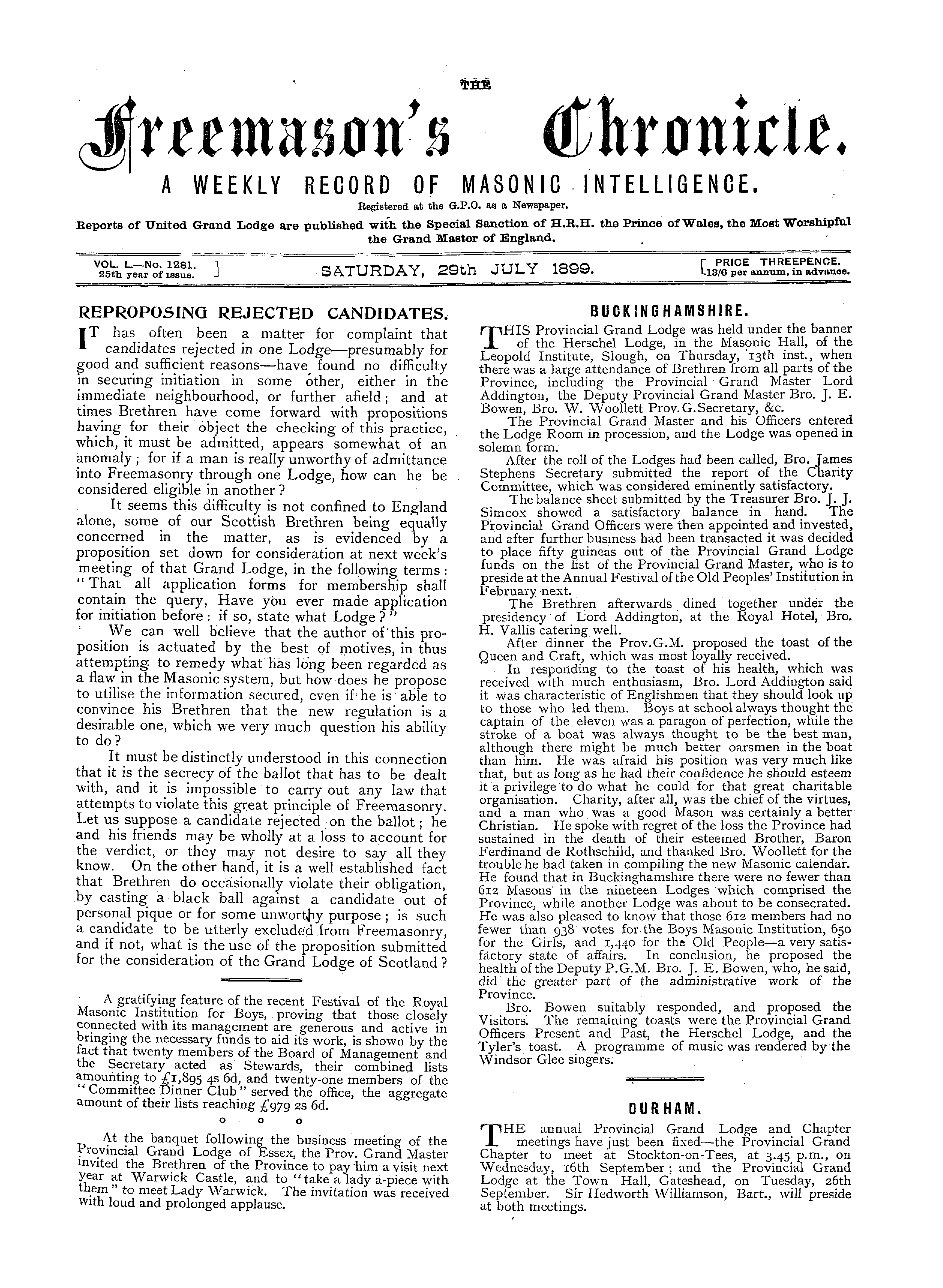 The Freemason's Chronicle