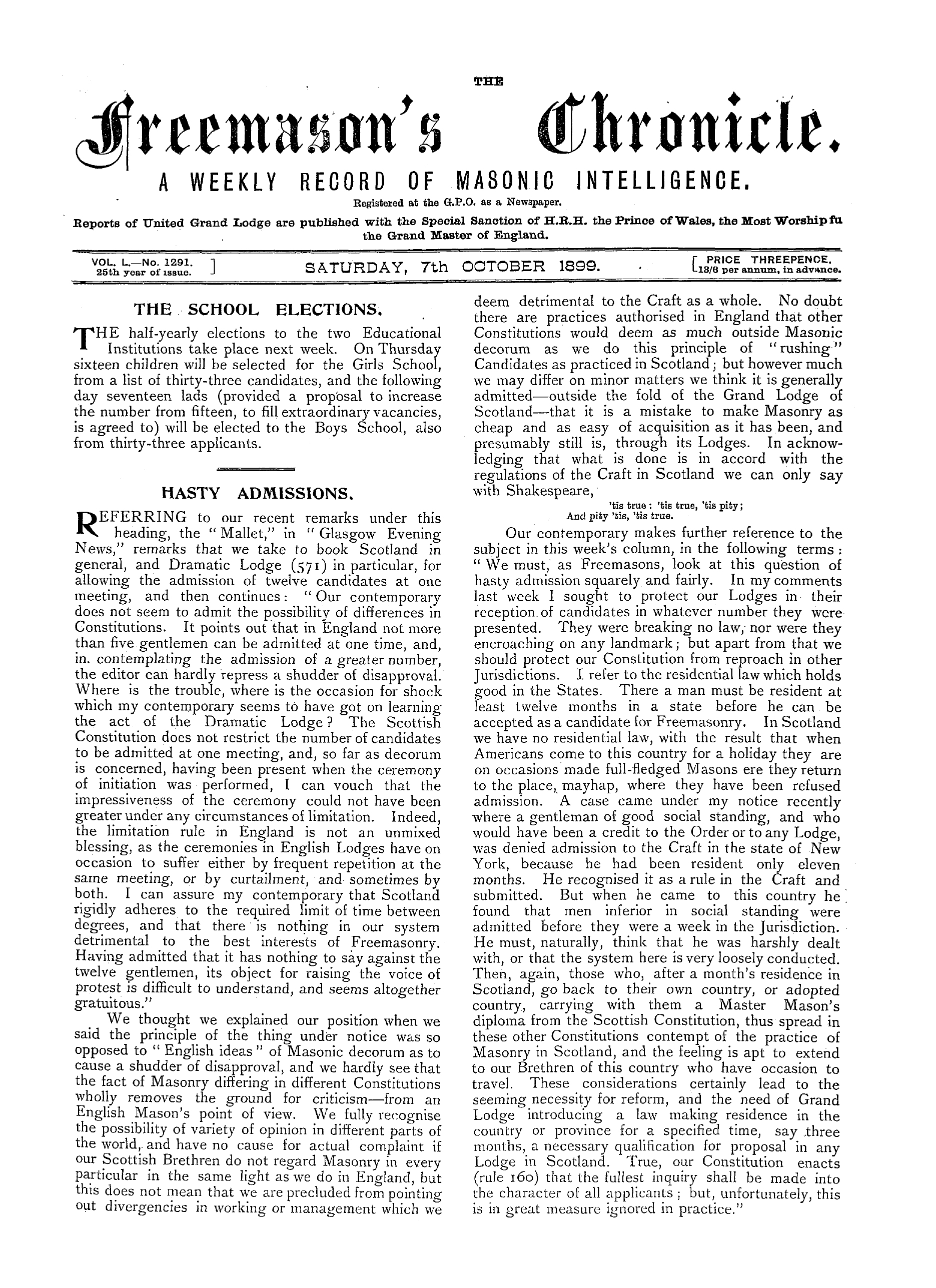 The Freemason's Chronicle