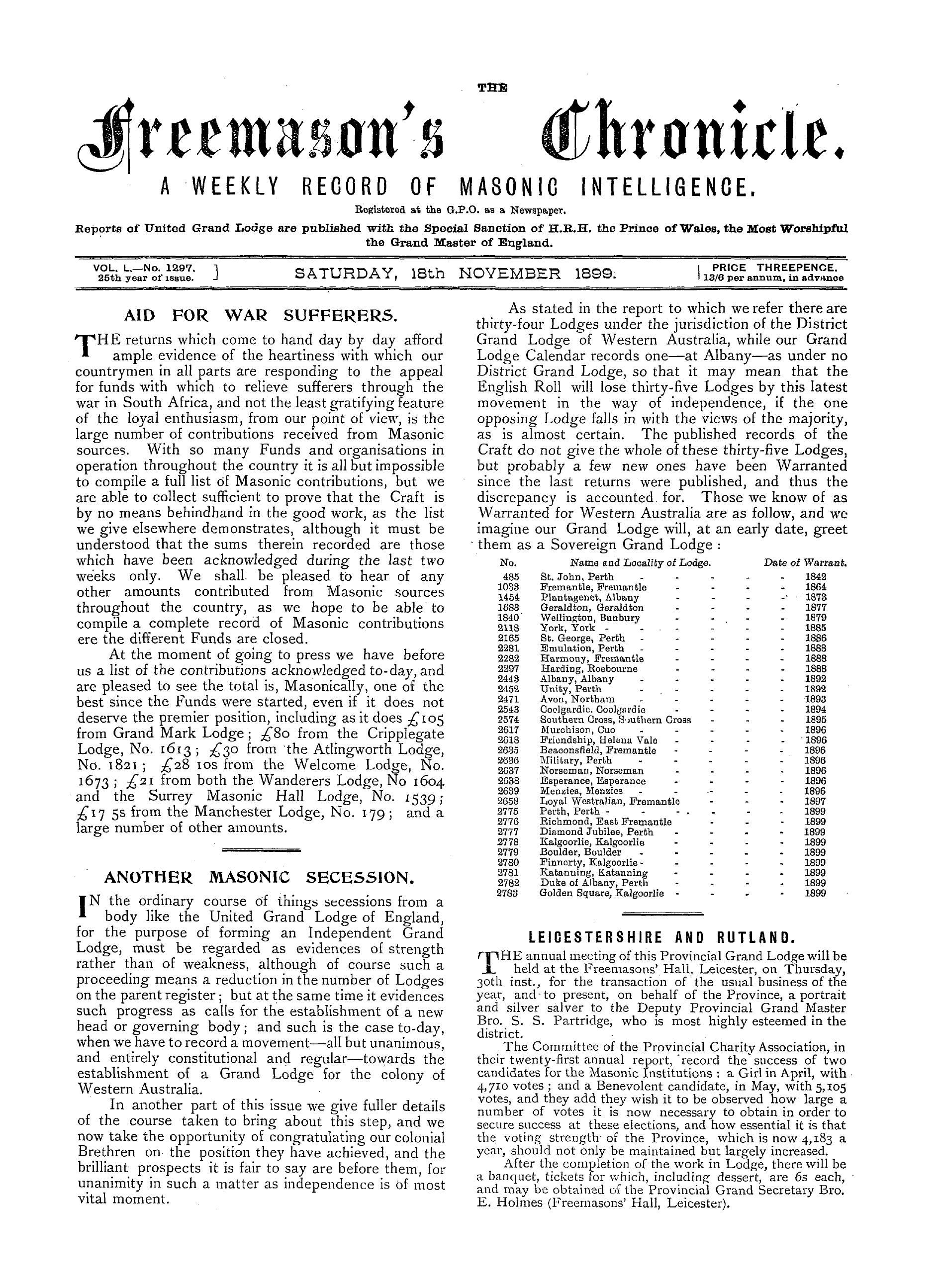 The Freemason's Chronicle