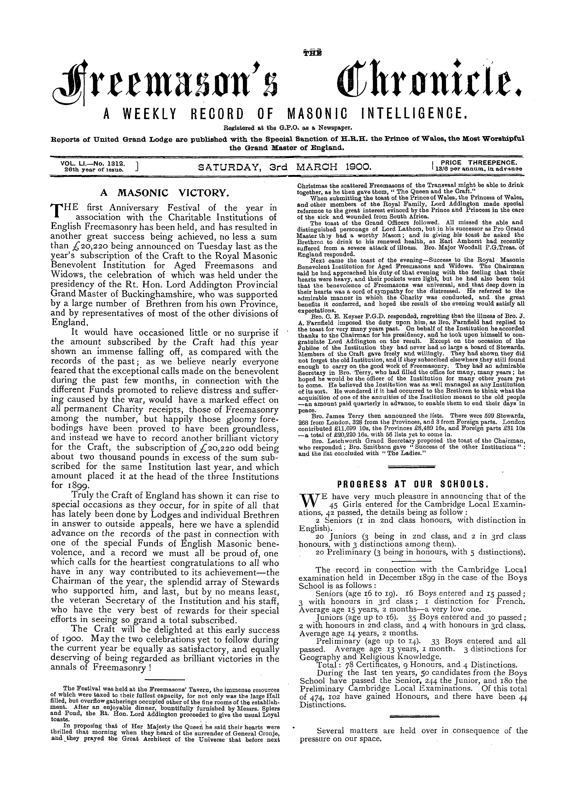 The Freemason's Chronicle