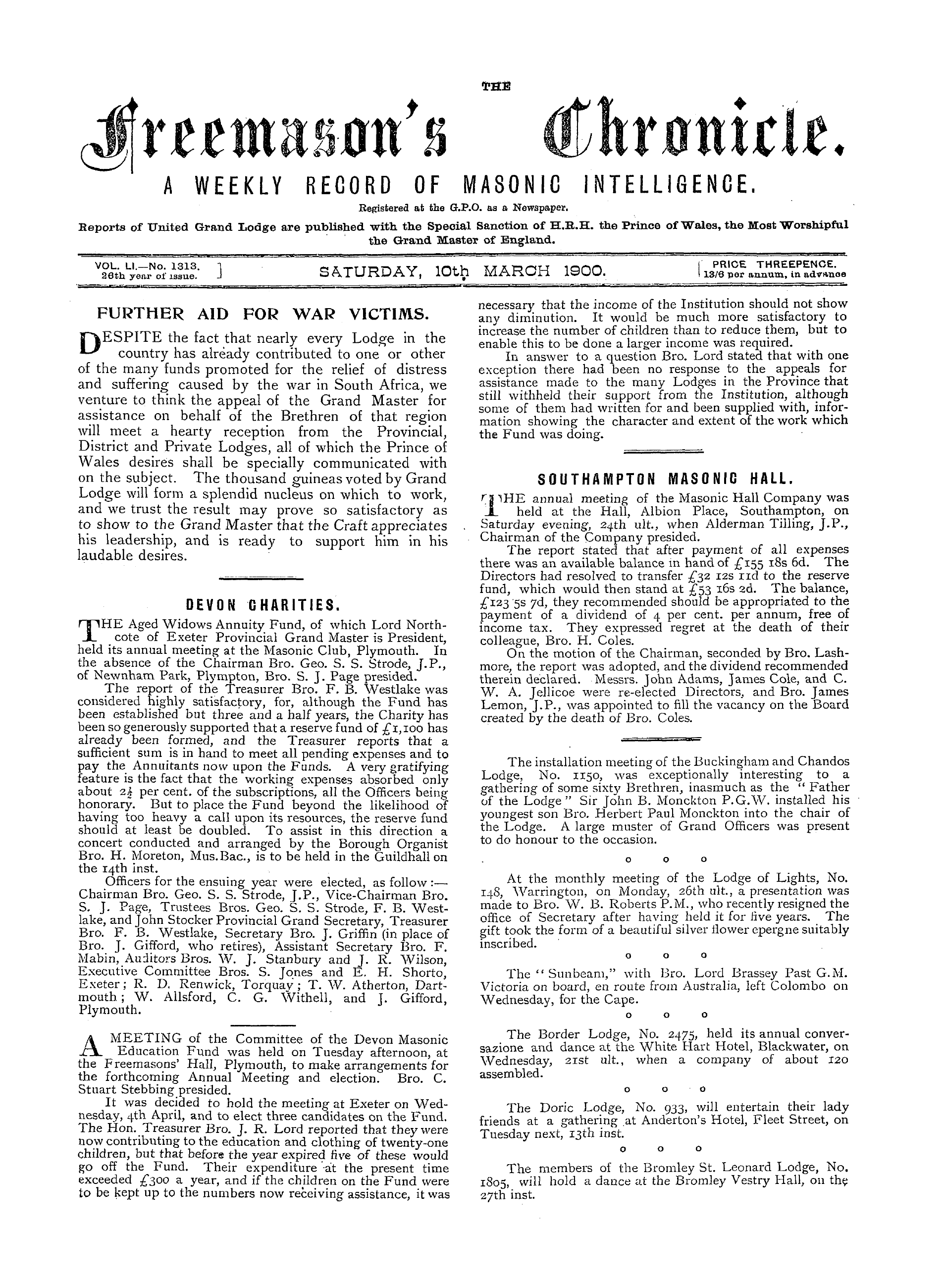 The Freemason's Chronicle