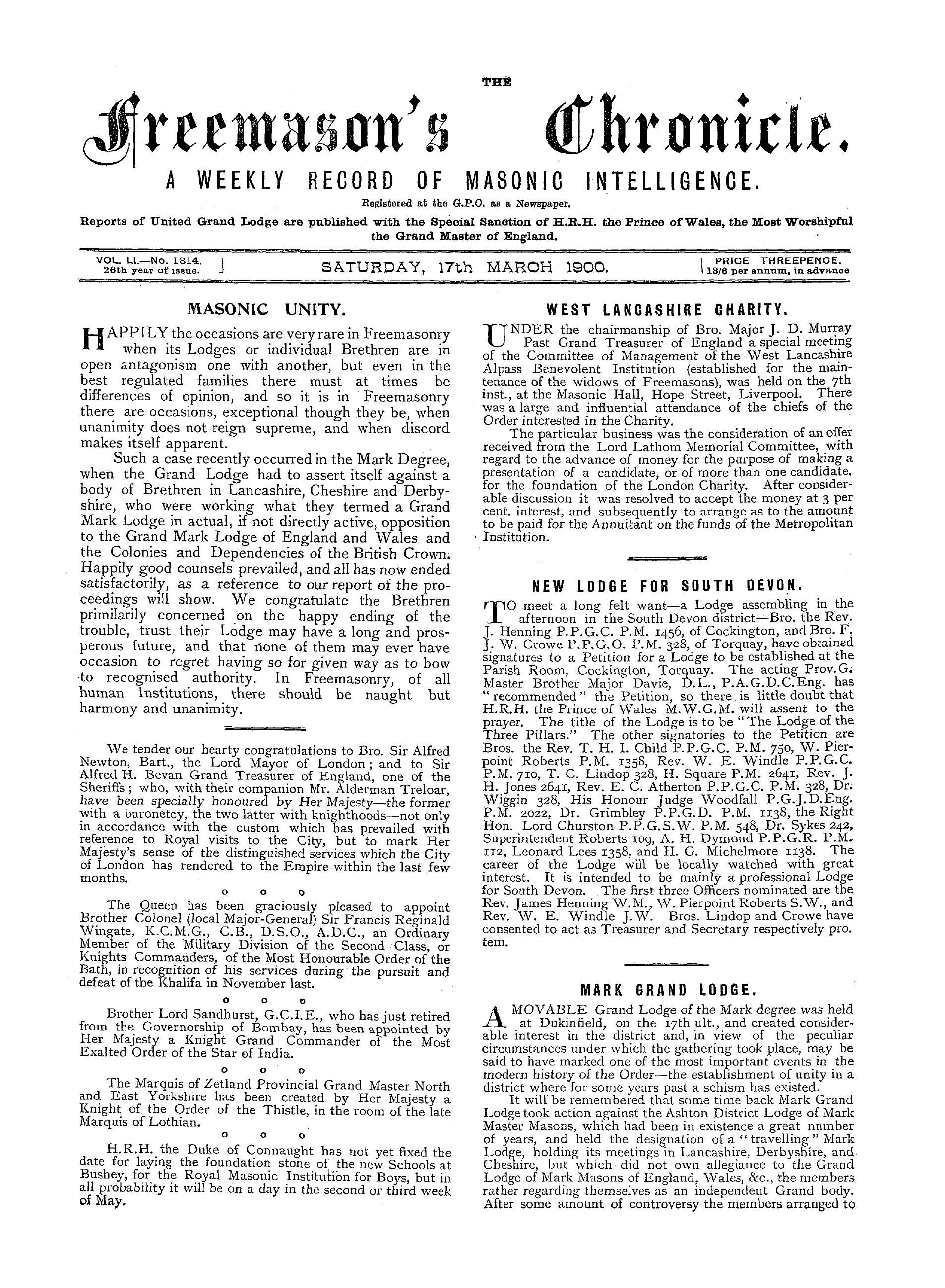 The Freemason's Chronicle