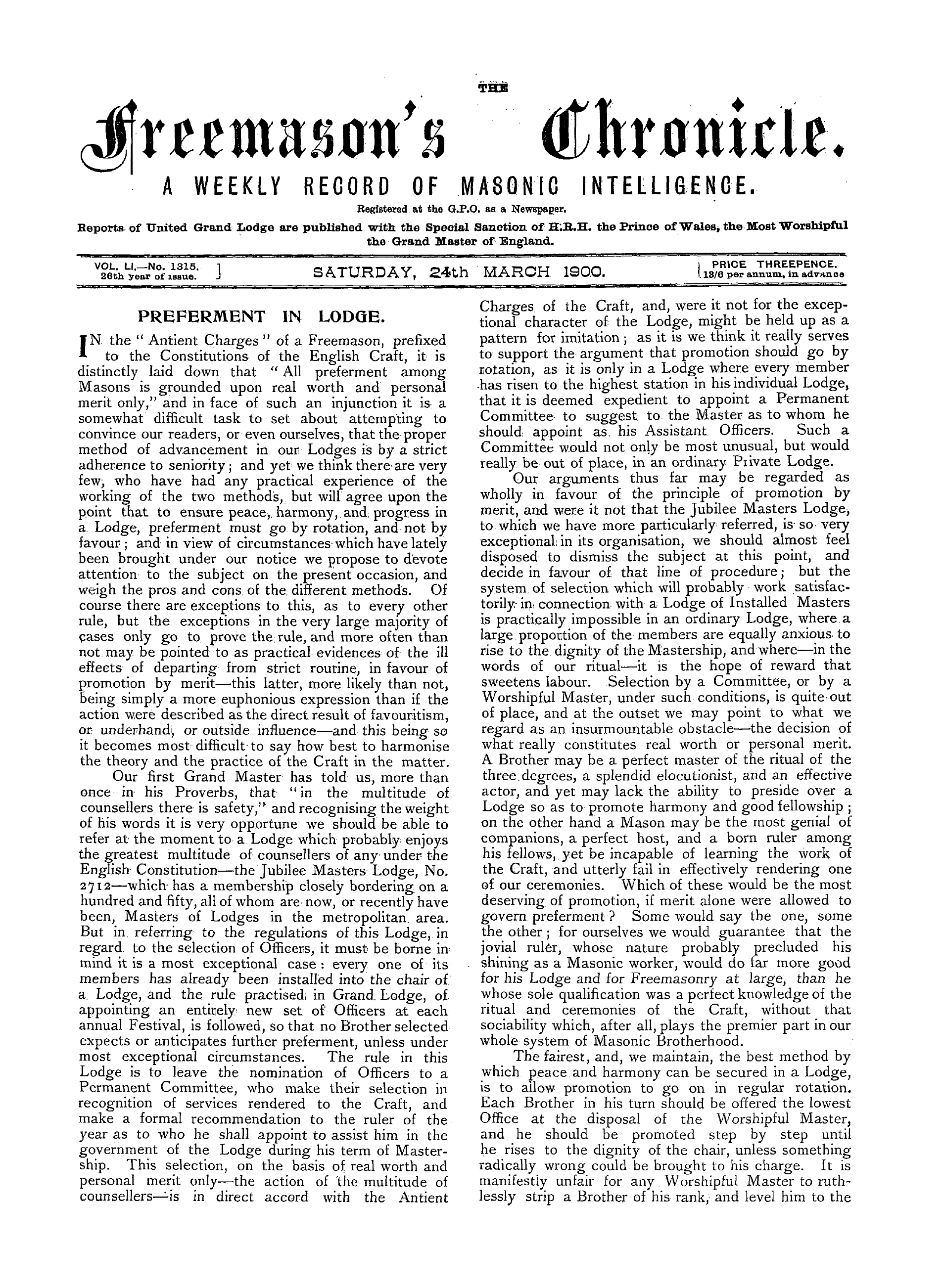 The Freemason's Chronicle