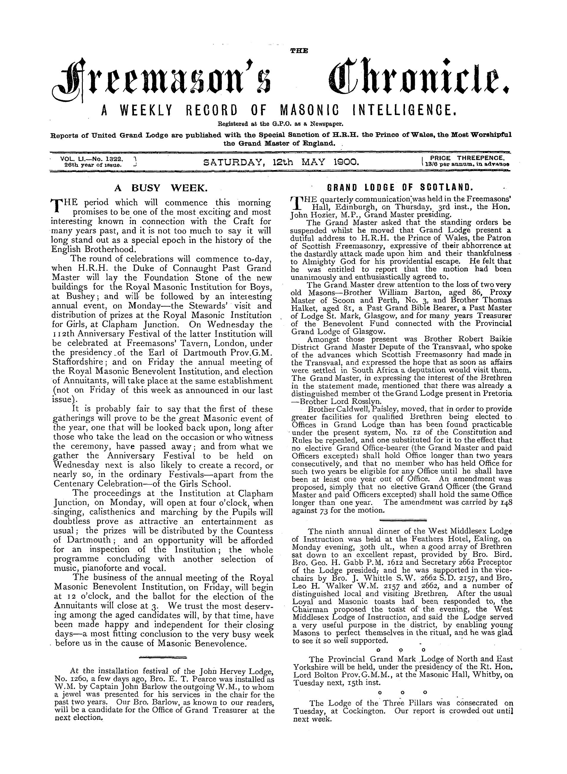 The Freemason's Chronicle