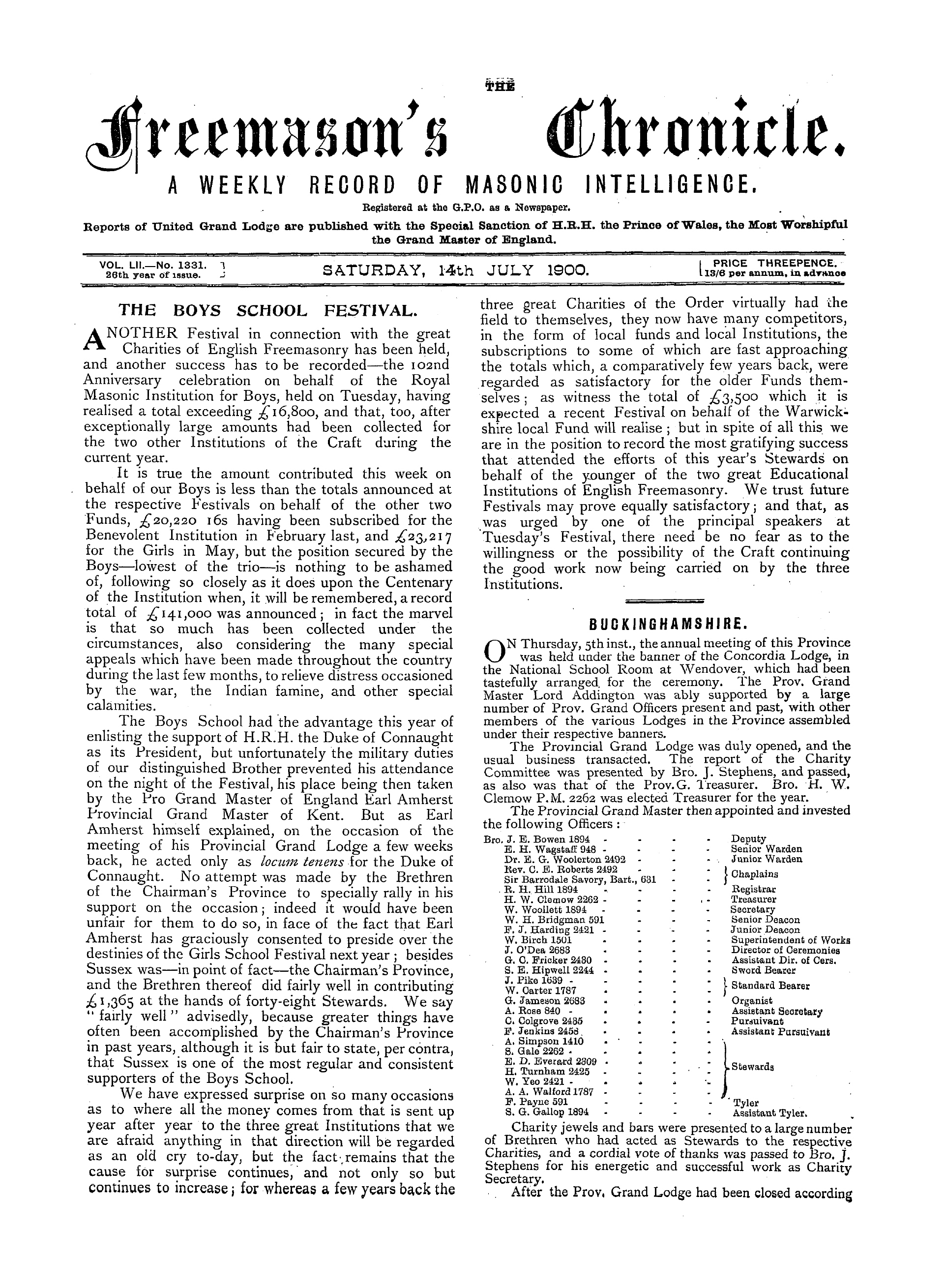 The Freemason's Chronicle