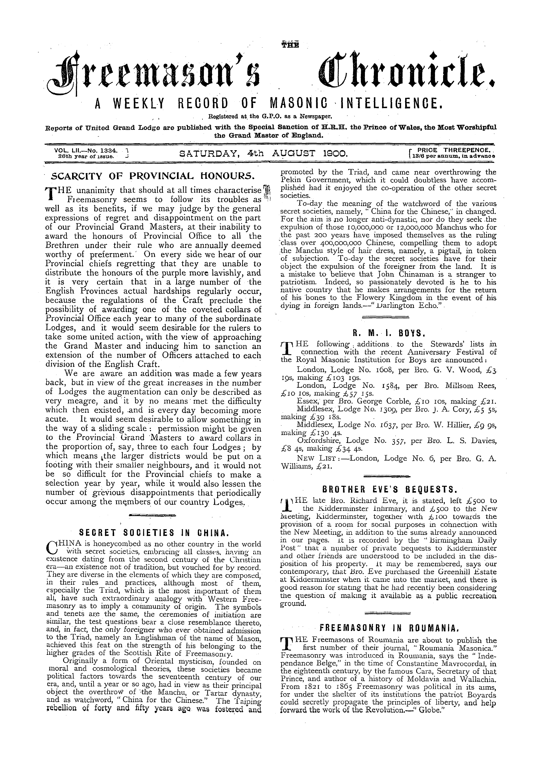 The Freemason's Chronicle