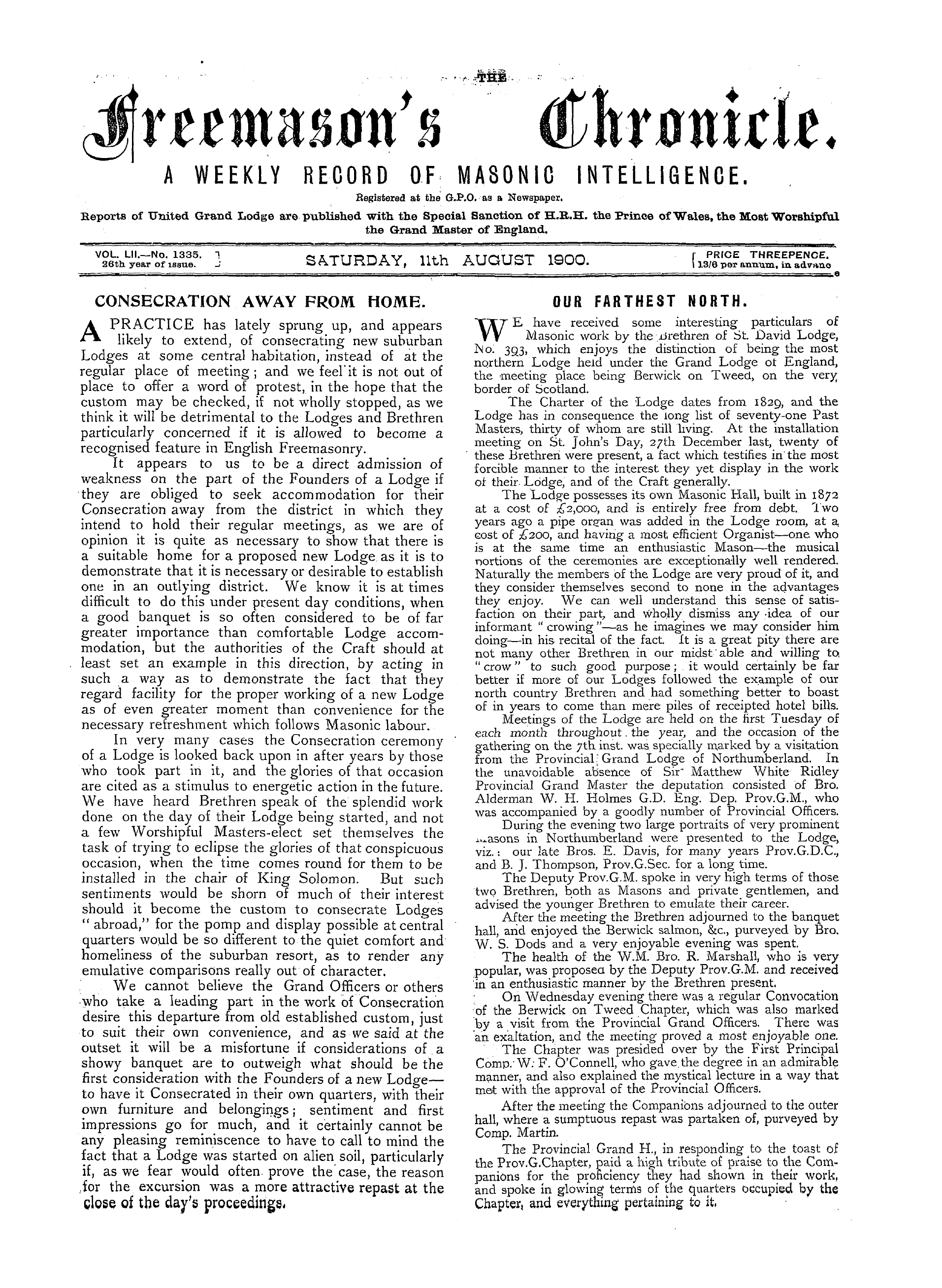 The Freemason's Chronicle