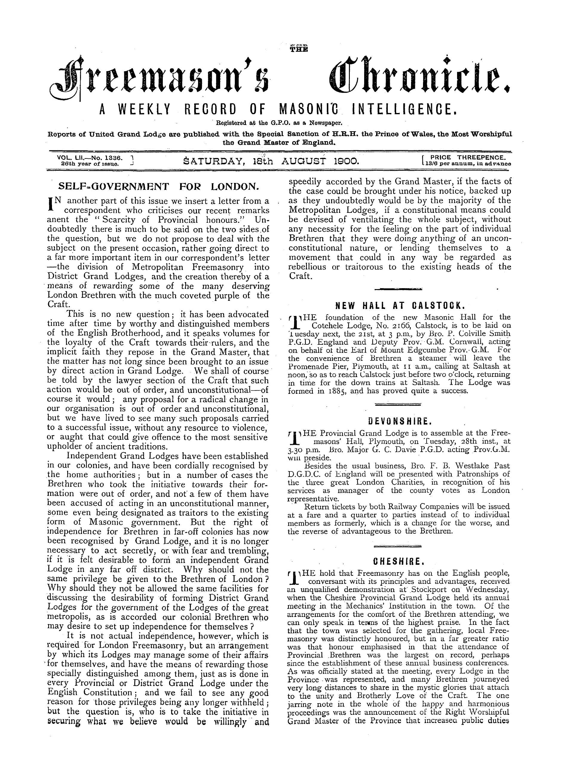 The Freemason's Chronicle