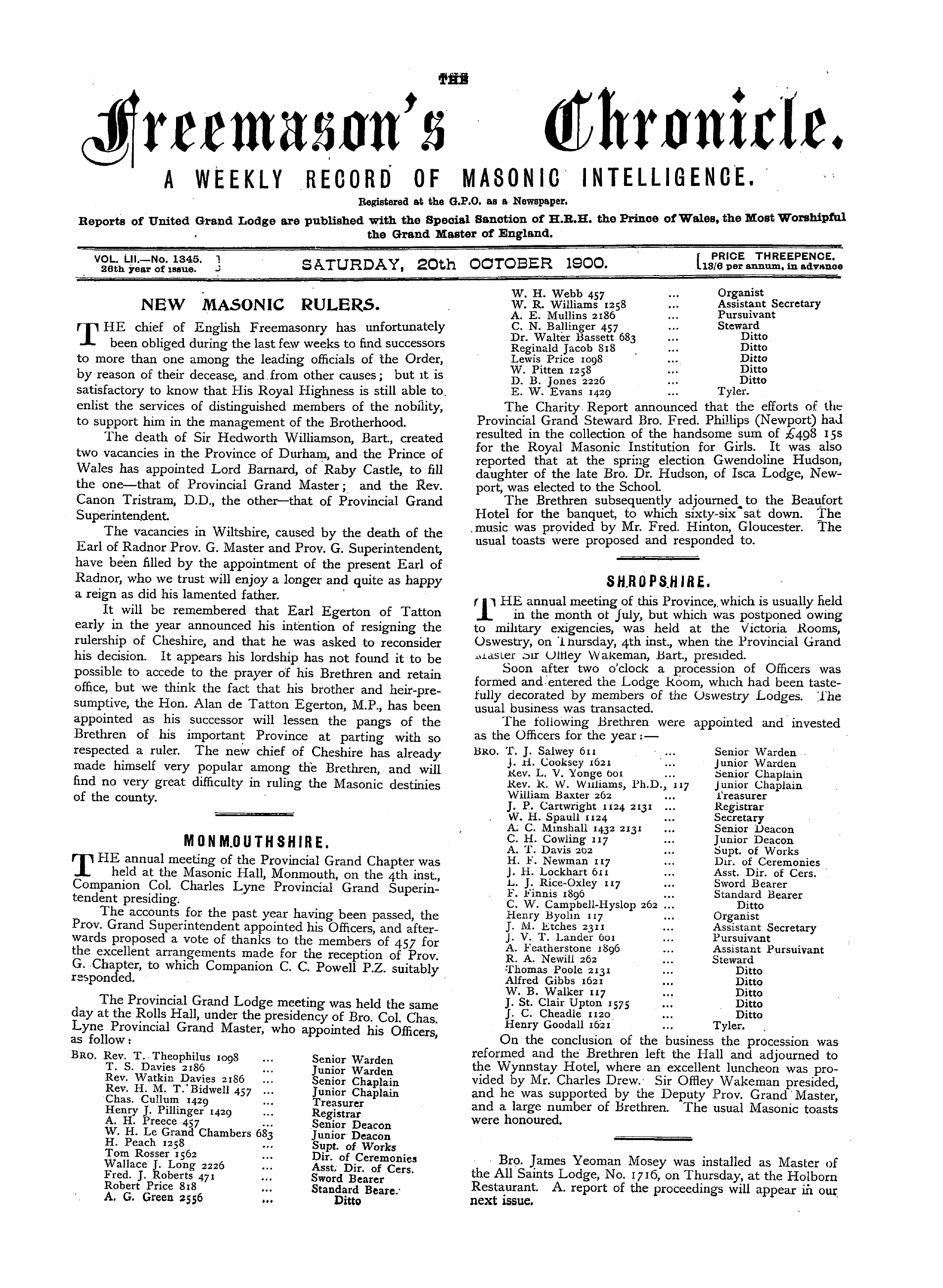 The Freemason's Chronicle