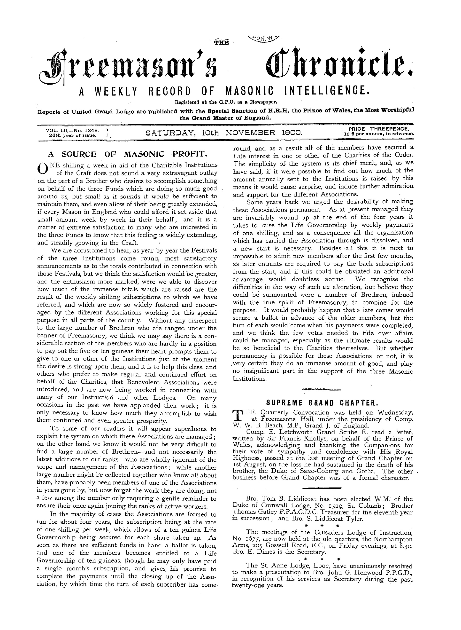 The Freemason's Chronicle