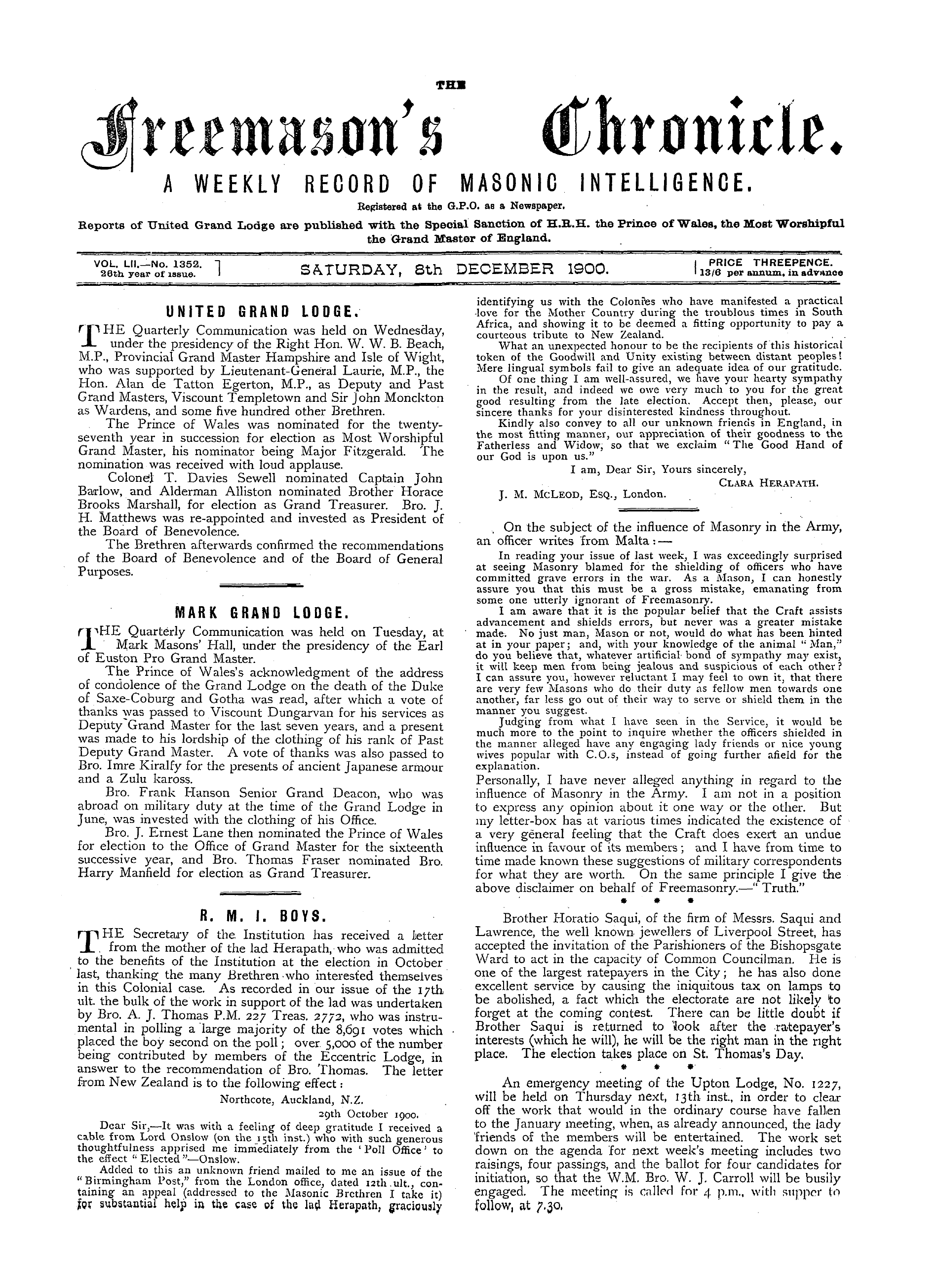 The Freemason's Chronicle