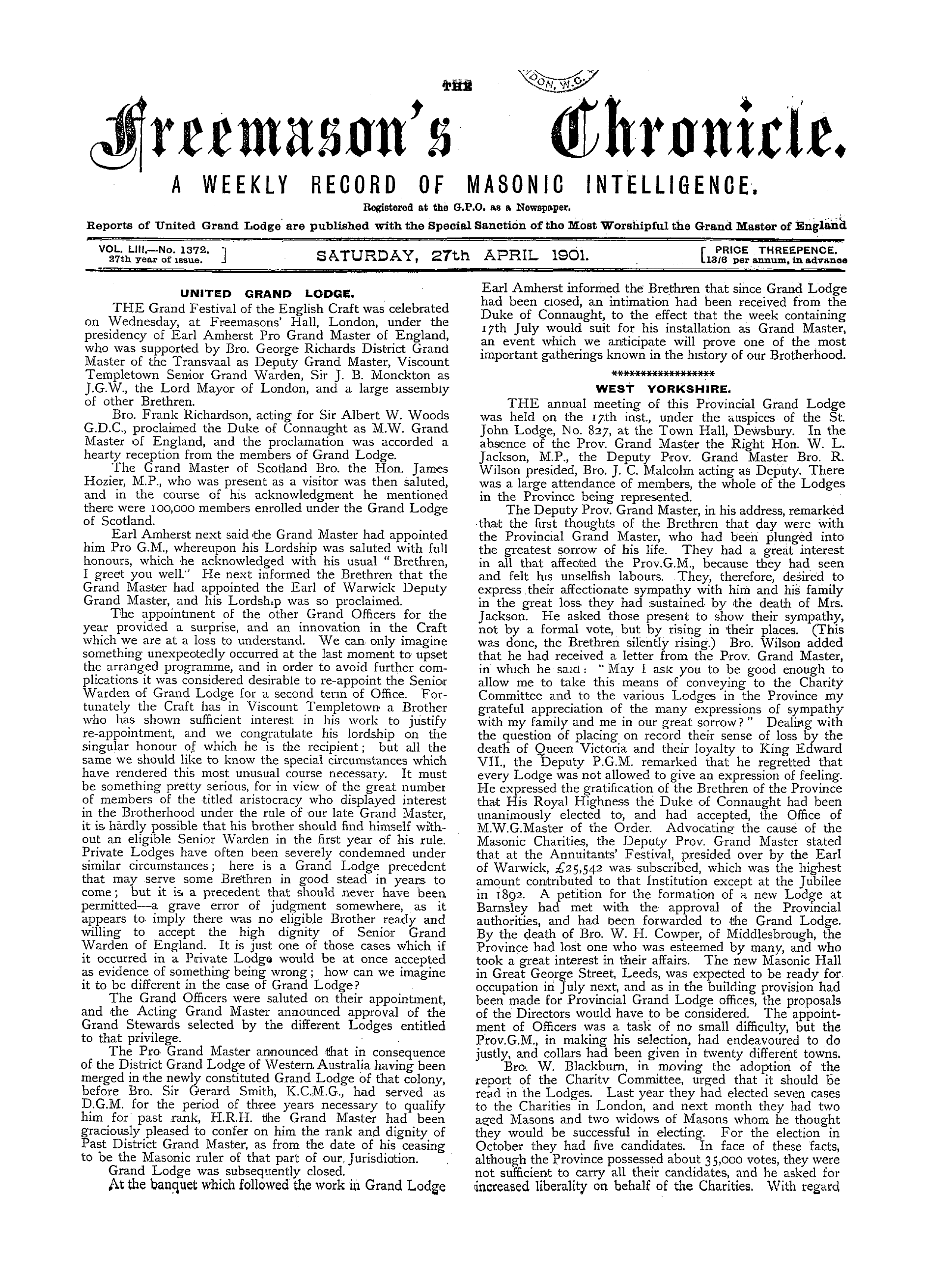 The Freemason's Chronicle