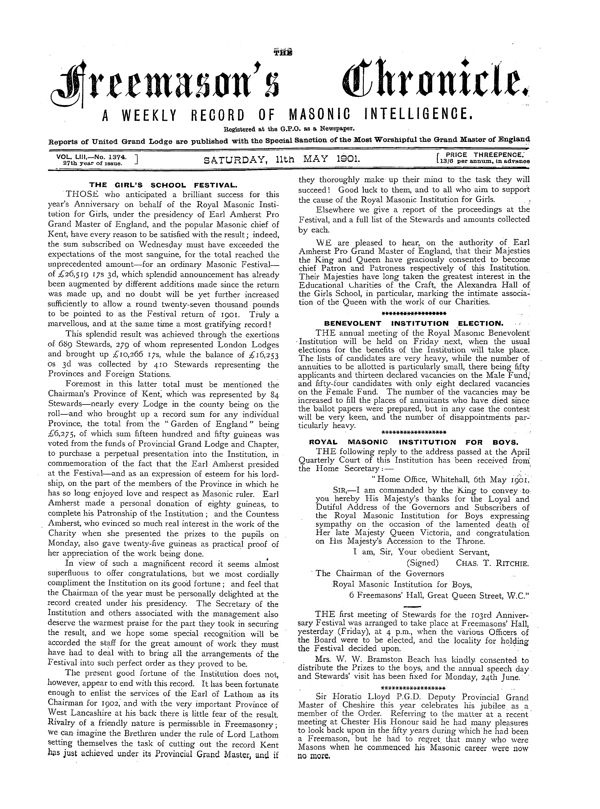 The Freemason's Chronicle