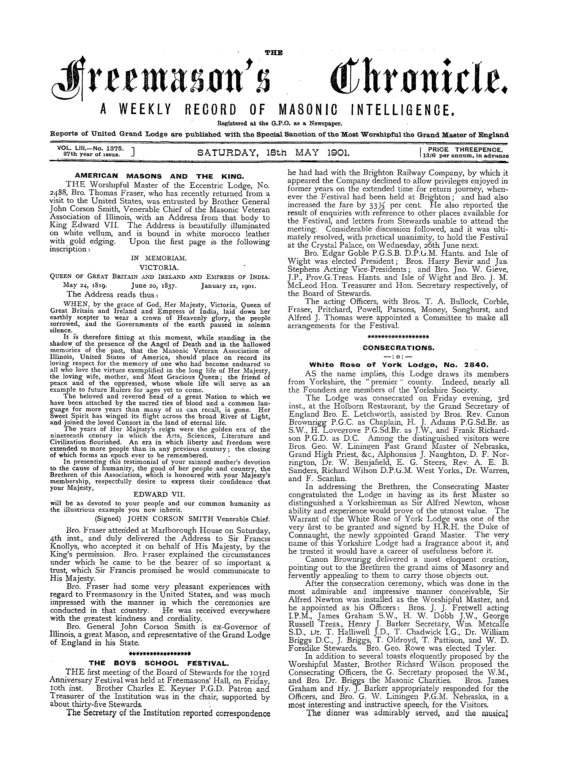 The Freemason's Chronicle