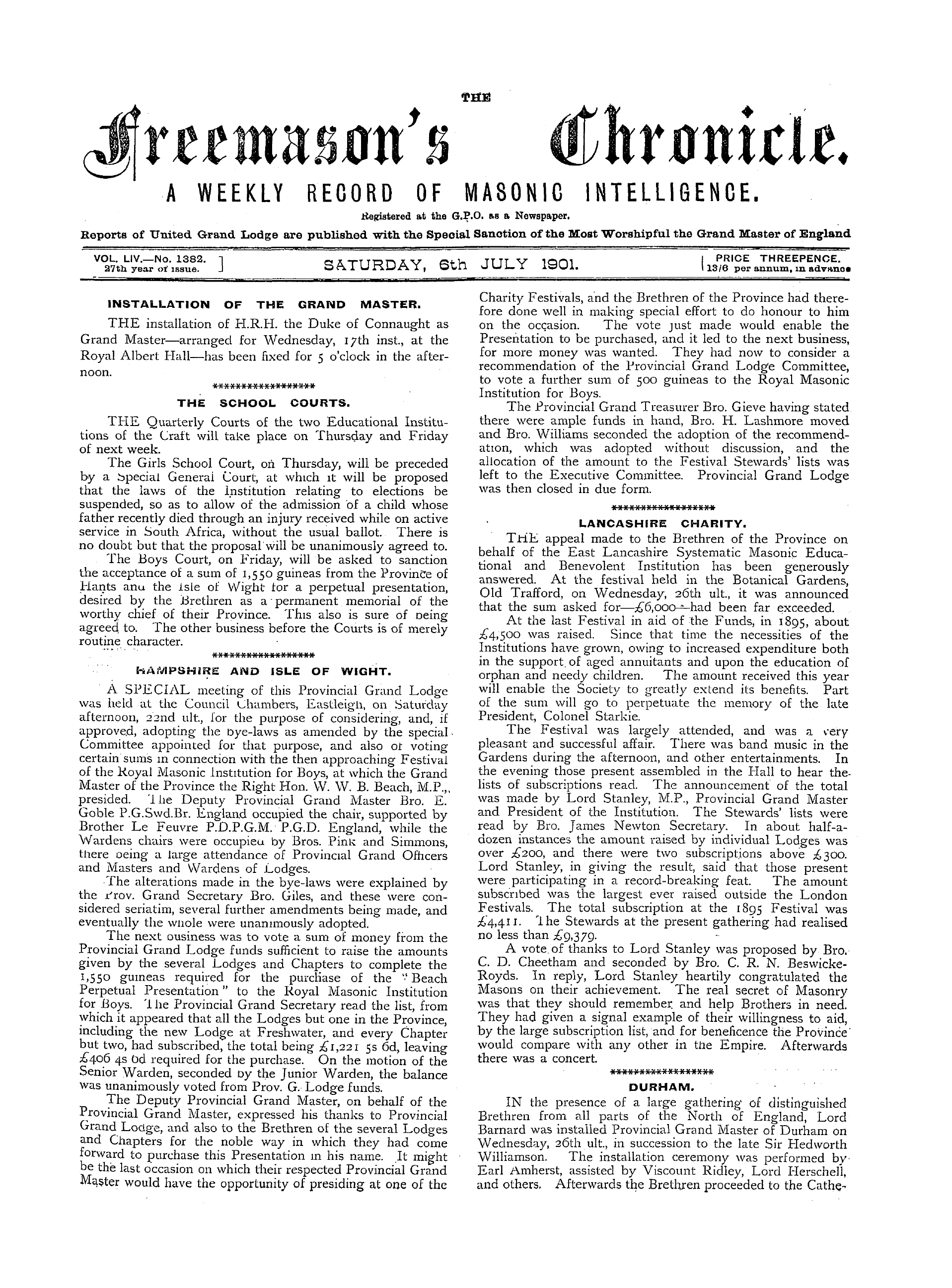 The Freemason's Chronicle