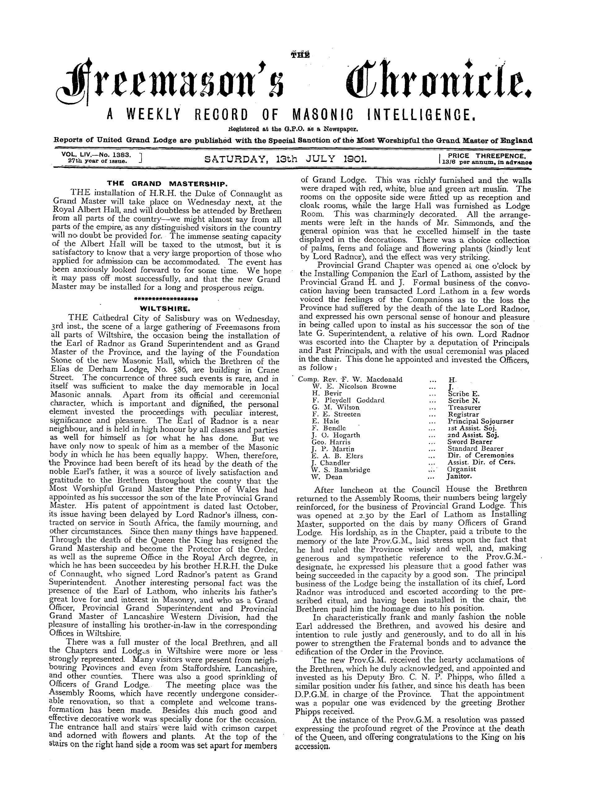 The Freemason's Chronicle