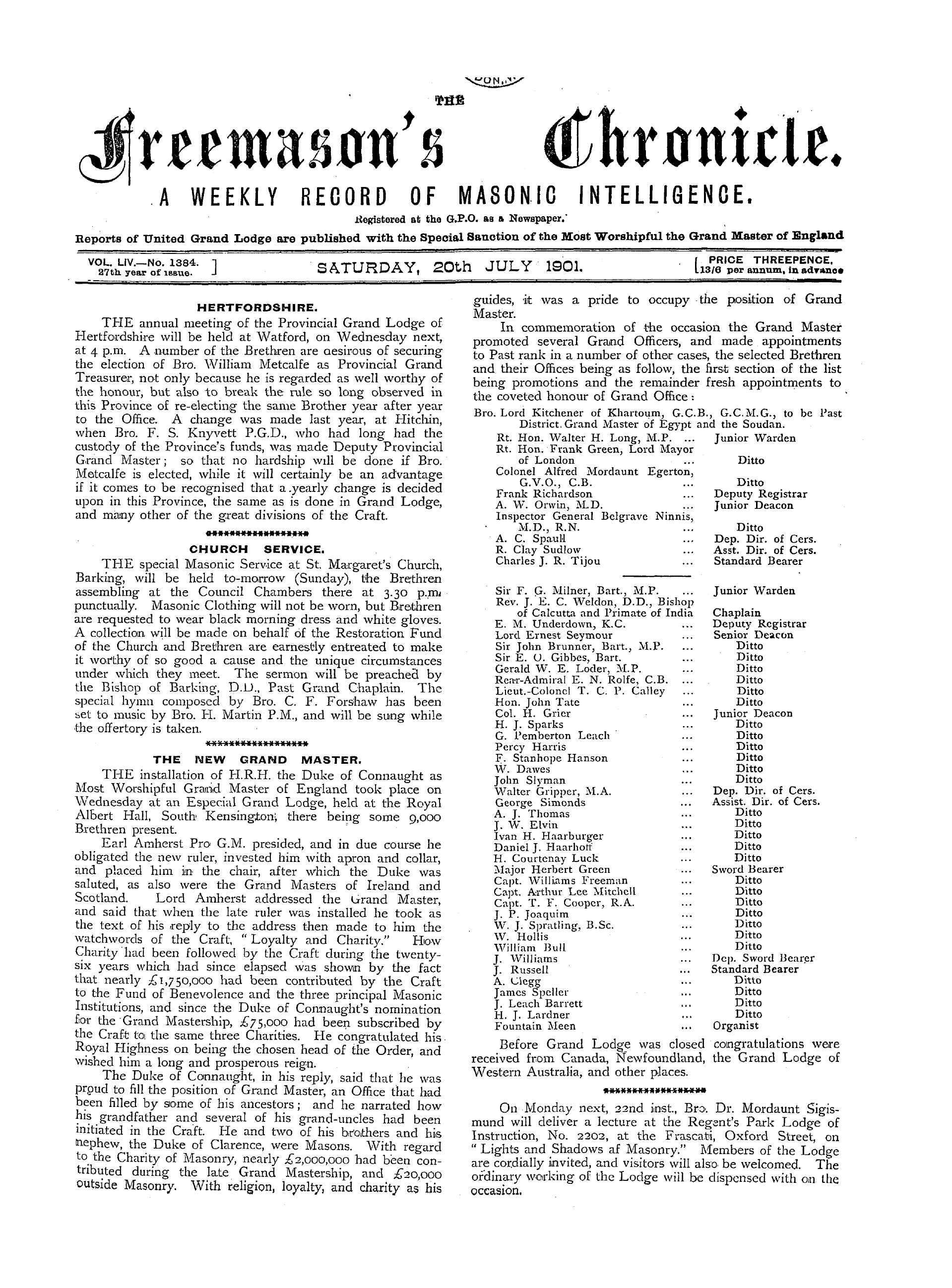 The Freemason's Chronicle