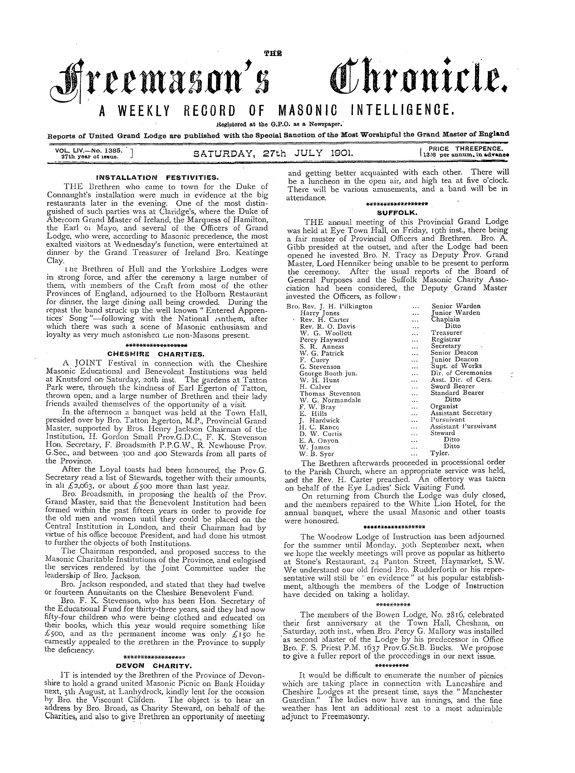 The Freemason's Chronicle