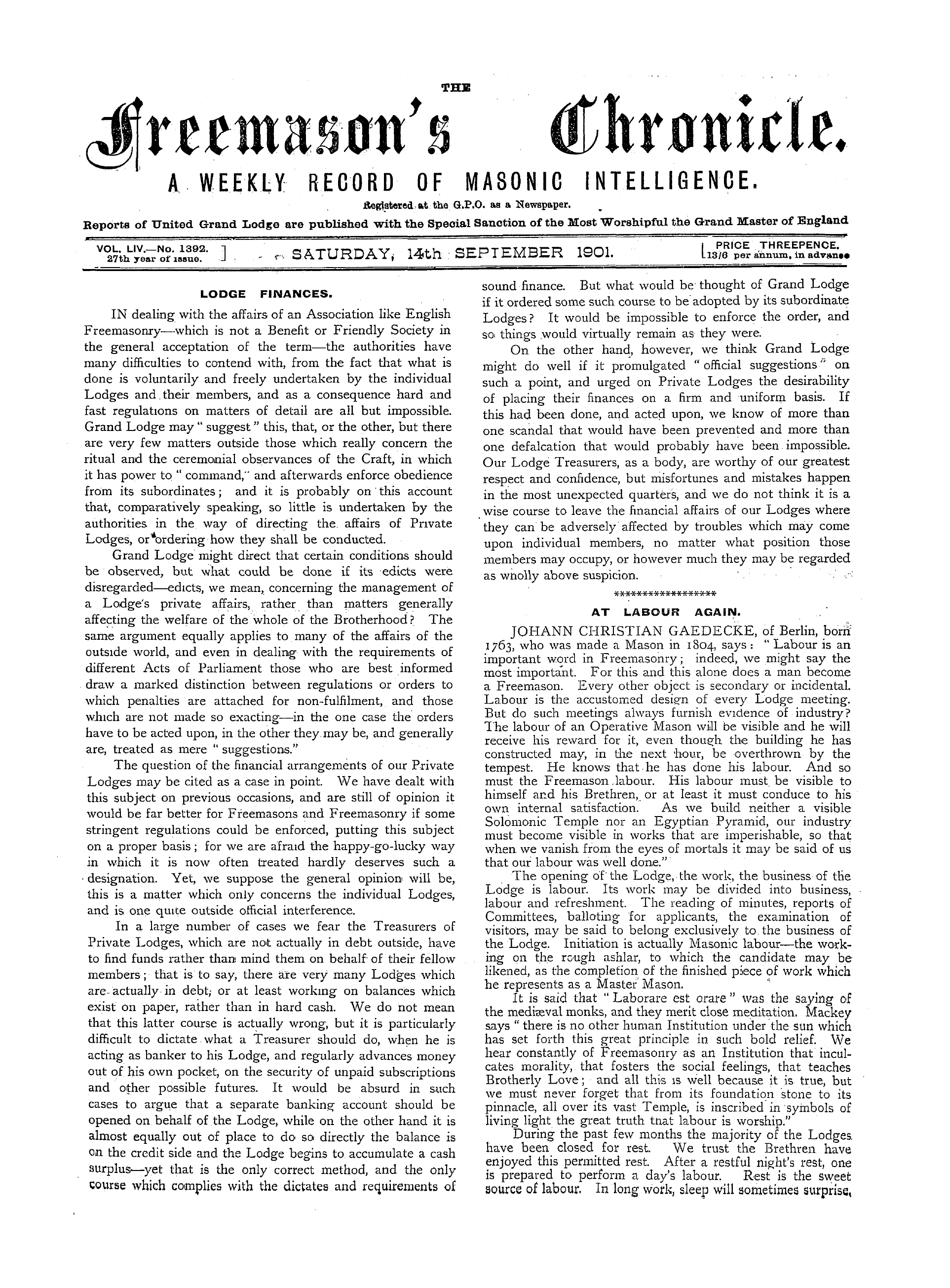 The Freemason's Chronicle