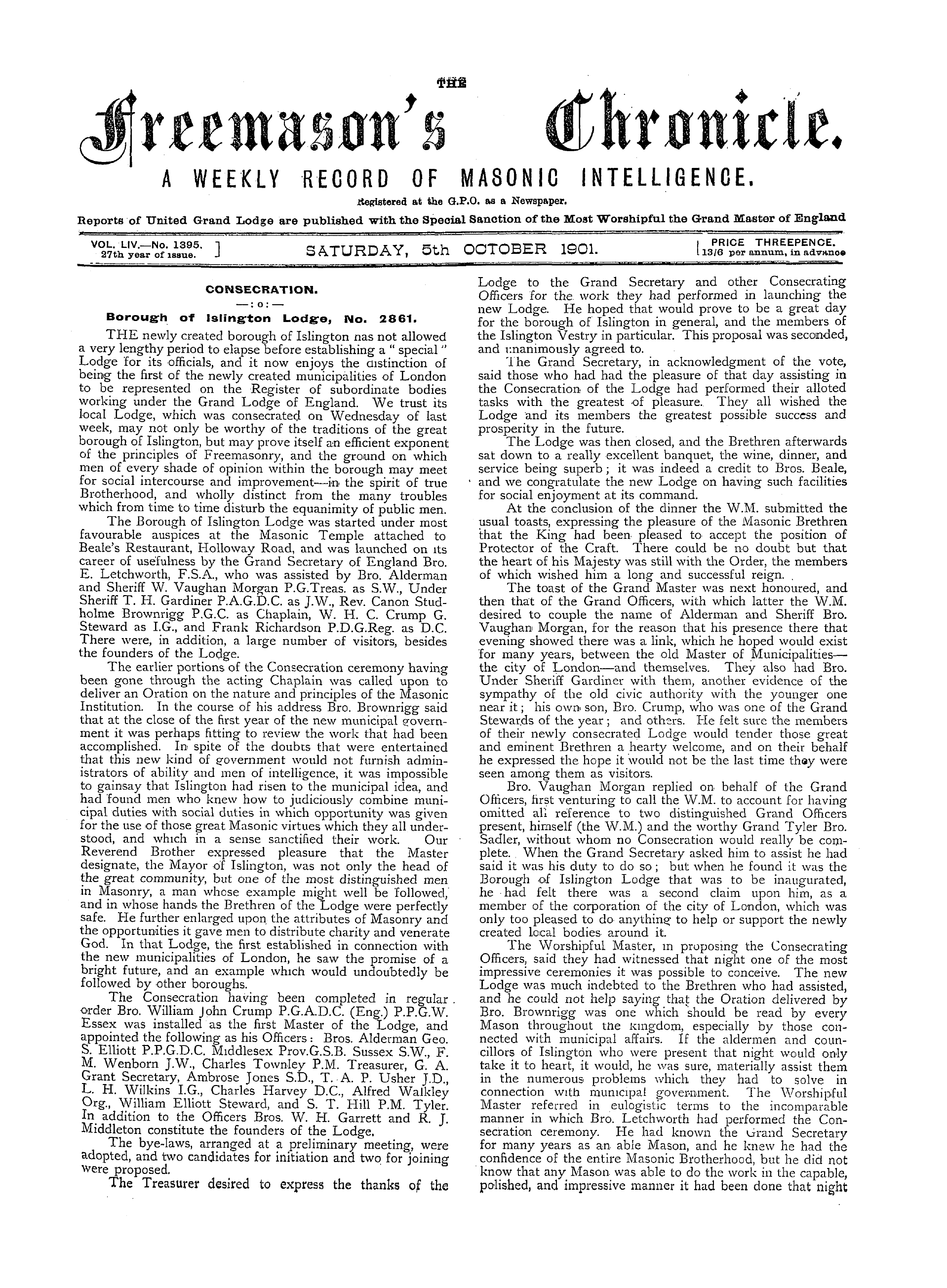 The Freemason's Chronicle