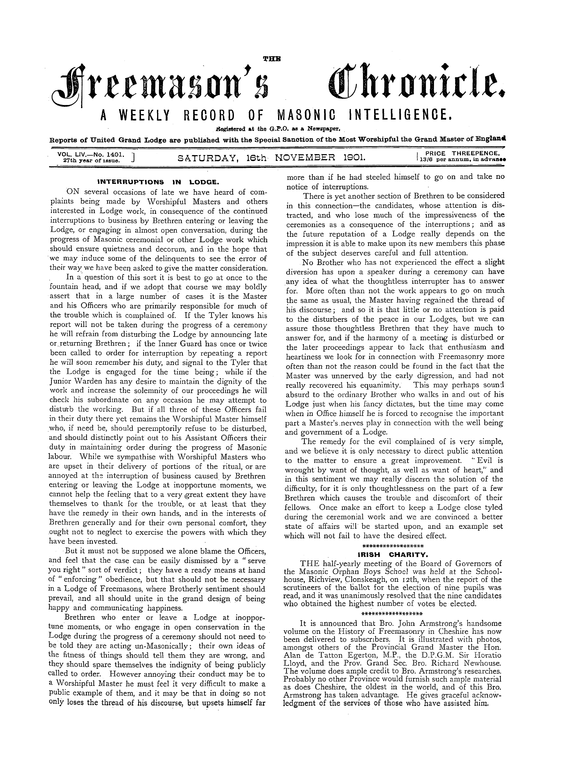 The Freemason's Chronicle
