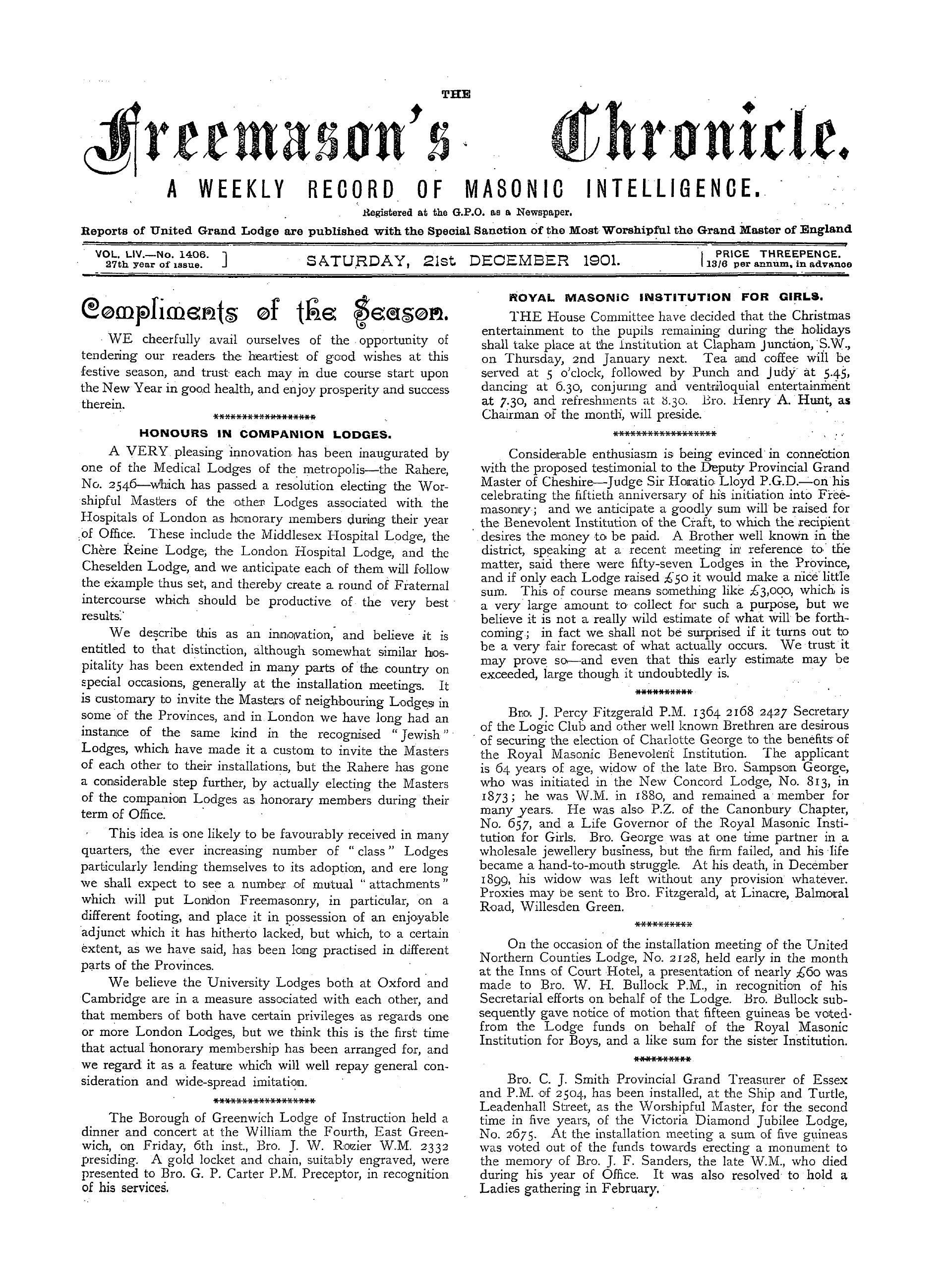The Freemason's Chronicle