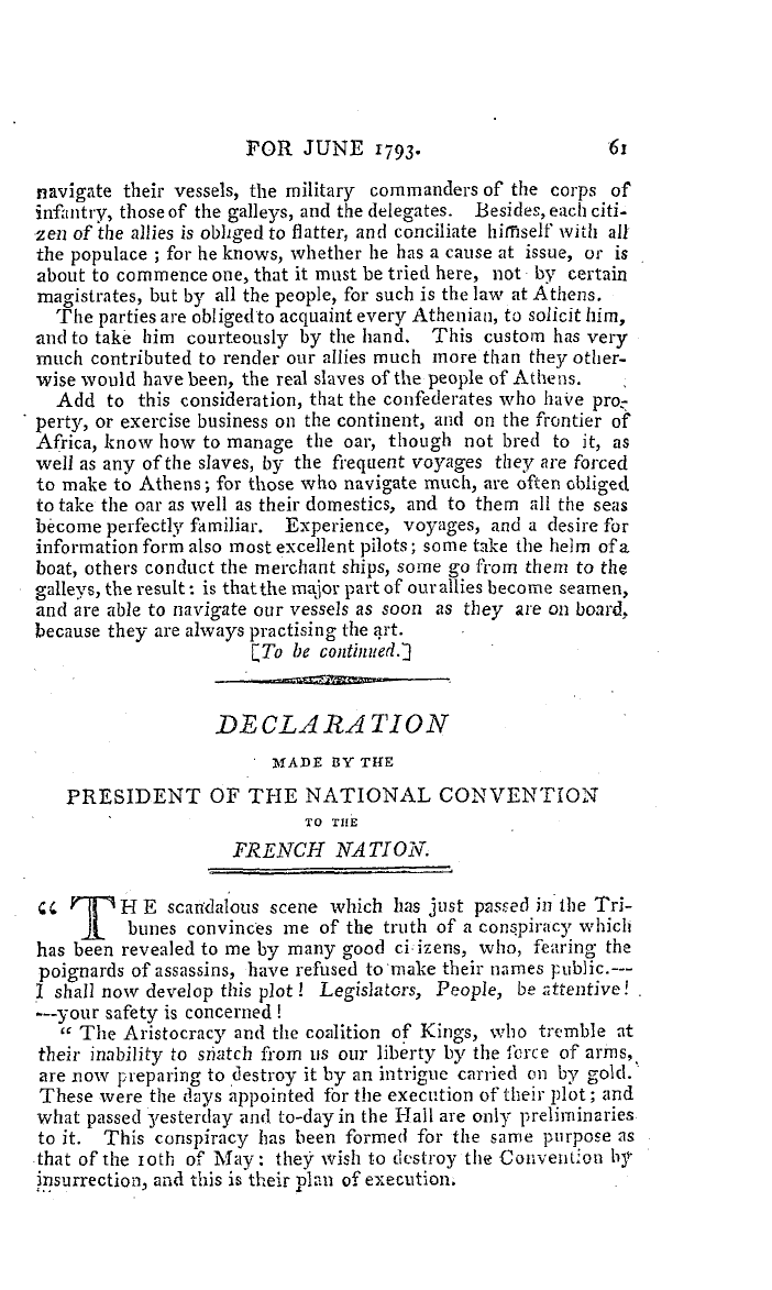 The Freemasons' Magazine: 1793-06-01 - The Constitution Of The Athenians.