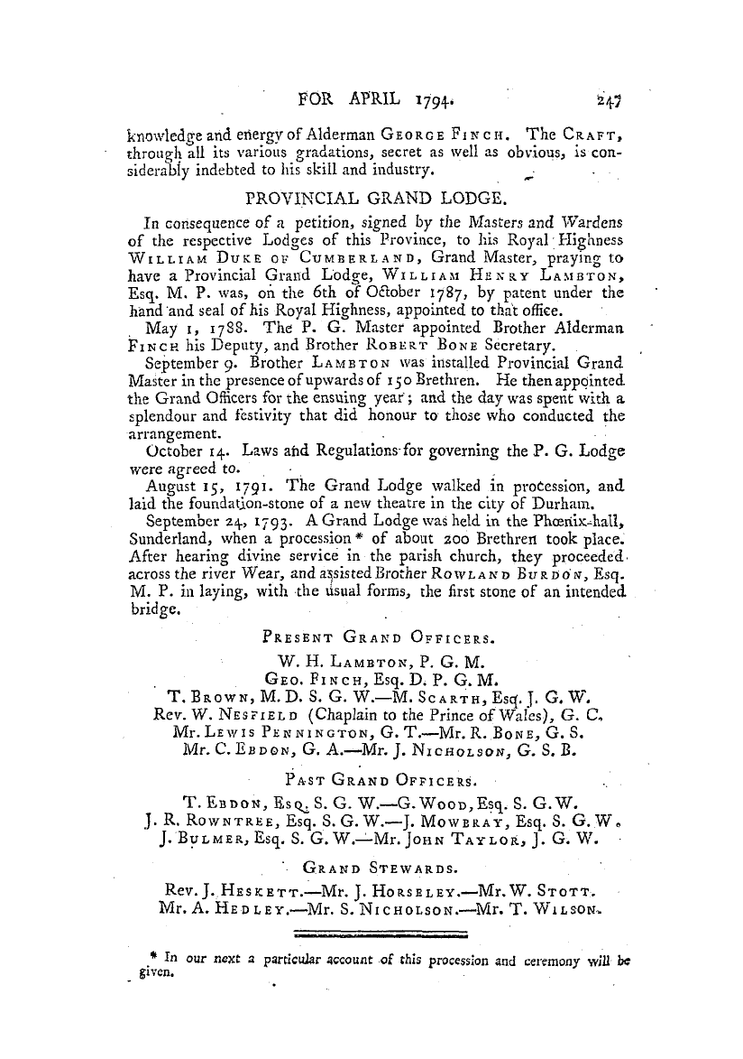 The Freemasons' Magazine: 1794-04-01 - The Present State Of Free Masonry.