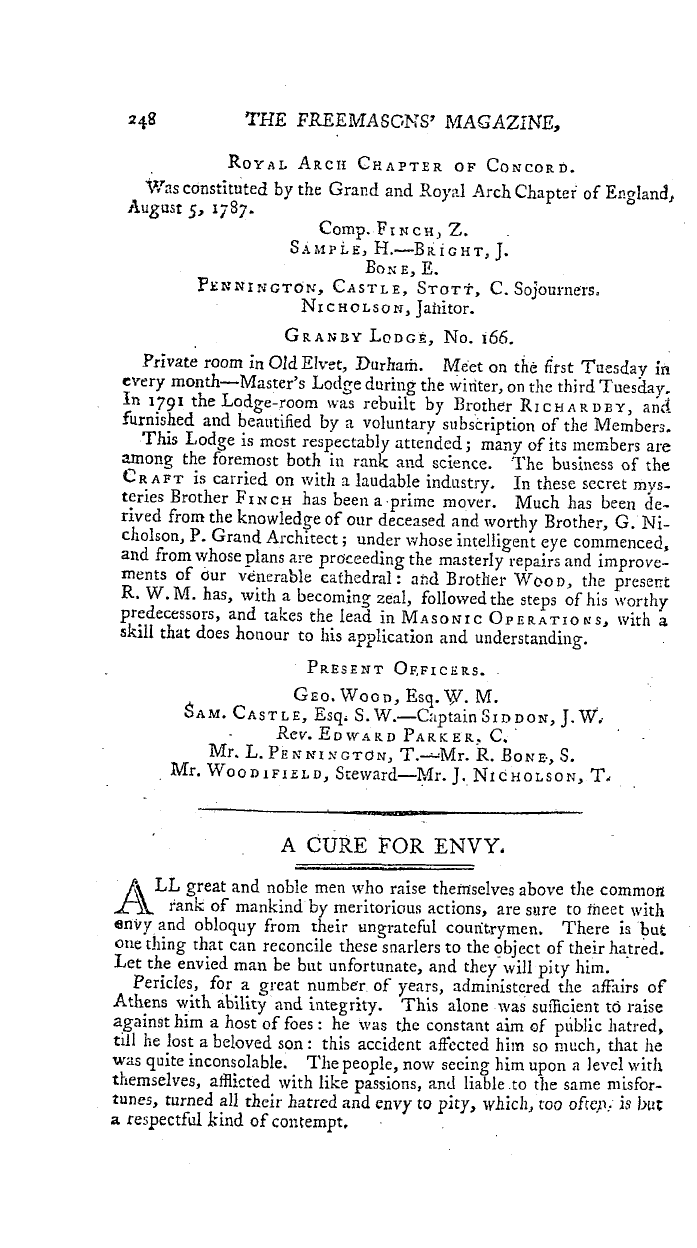 The Freemasons' Magazine: 1794-04-01 - The Present State Of Free Masonry.