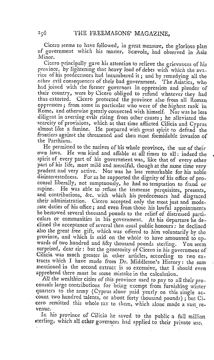 The Freemasons' Magazine: 1794-04-01 - Character Of Cicero.