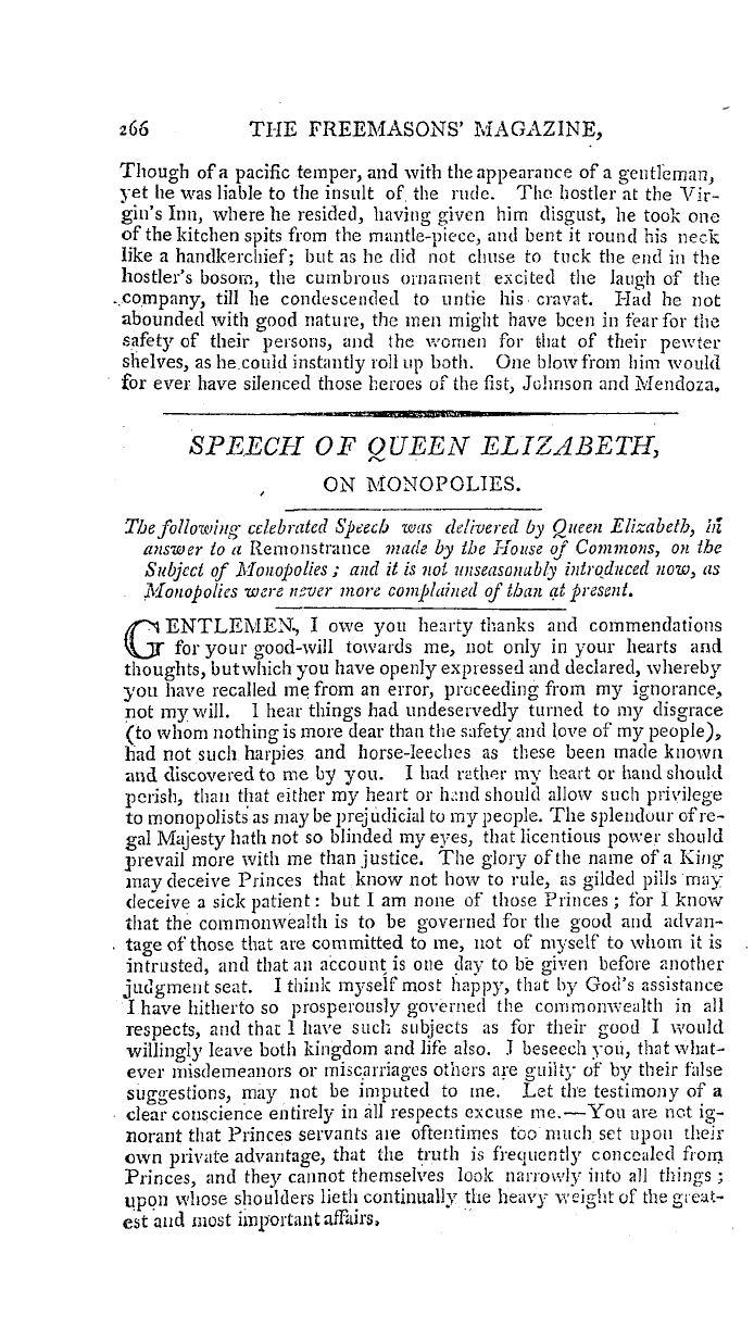 The Freemasons' Magazine: 1795-10-01 - Account Of Thomas Topham, The Strong Man.