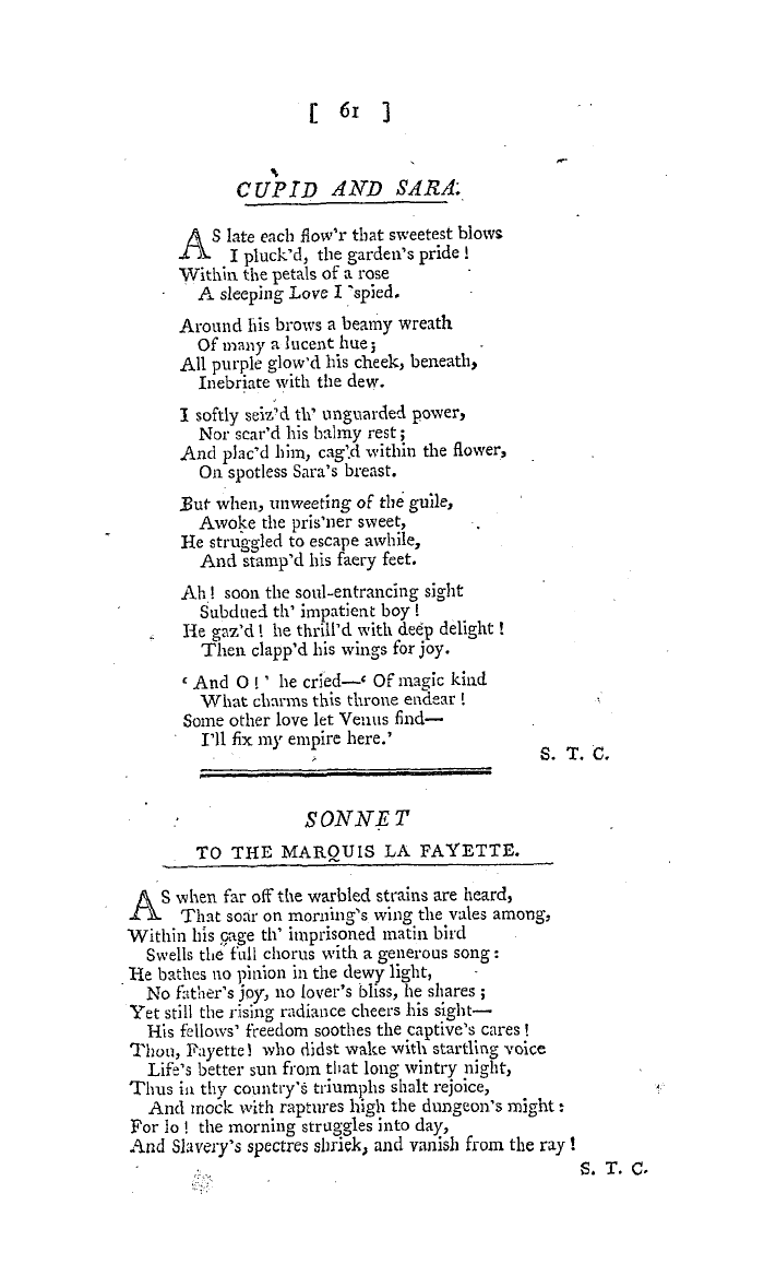 The Freemasons' Magazine: 1796-07-01 - Cupid And Sara.