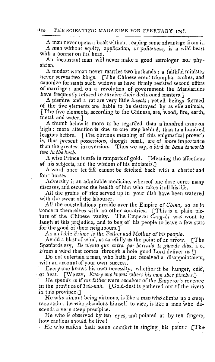 The Freemasons' Magazine: 1798-02-01 - A Collection Of Chinese Proverbs And Apothegms,