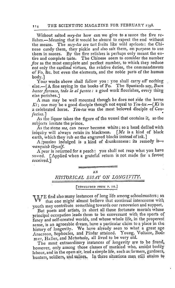 The Freemasons' Magazine: 1798-02-01 - A Collection Of Chinese Proverbs And Apothegms,