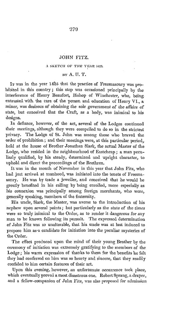 The Freemasons' Quarterly Review: 1834-10-01 - John Fitz.