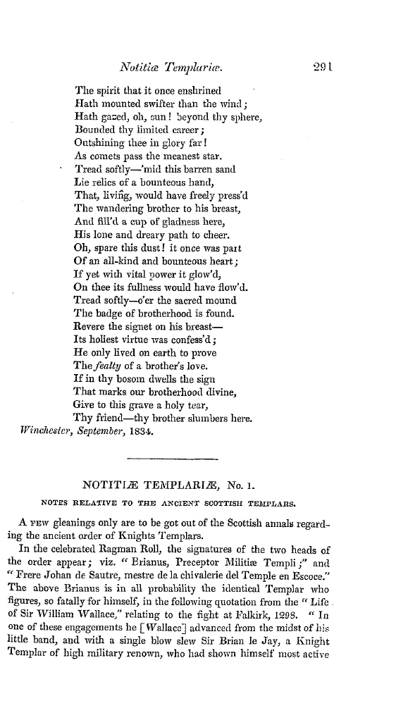 The Freemasons' Quarterly Review: 1834-10-01 - On *** ******'S Grave.