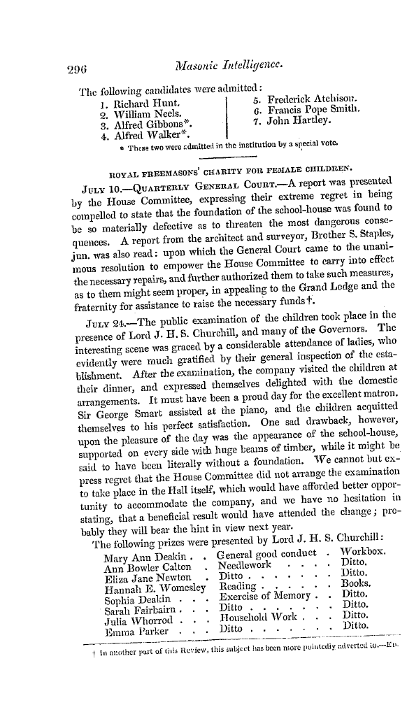 The Freemasons' Quarterly Review: 1834-10-01 - Masonic Intelligence.