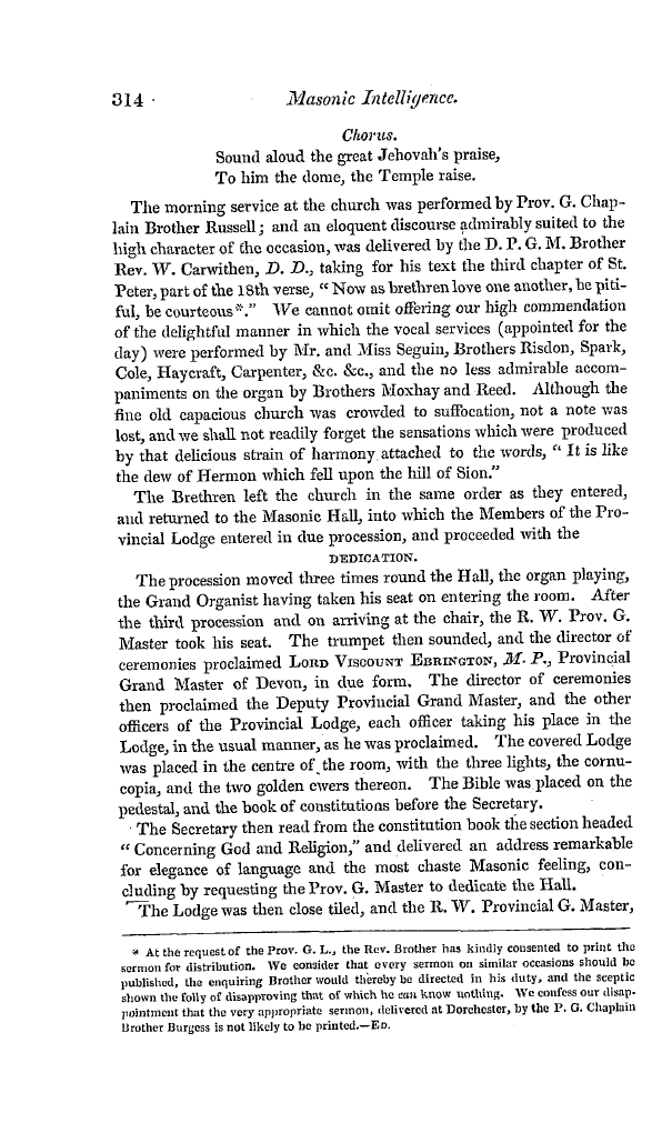 The Freemasons' Quarterly Review: 1834-10-01 - Provincial.