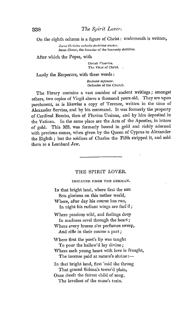 The Freemasons' Quarterly Review: 1834-10-01 - The Spirit Lover.