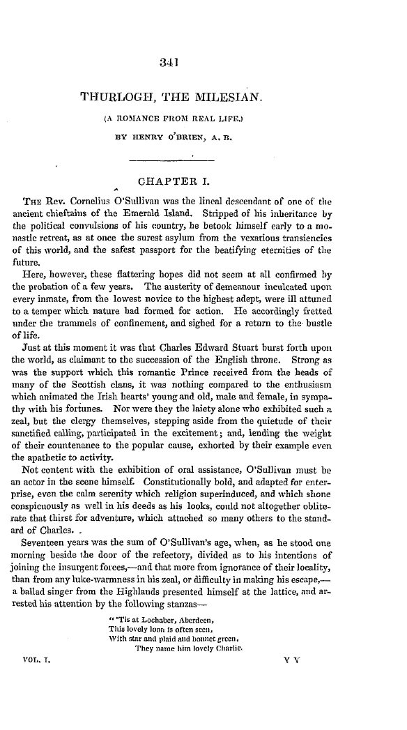 The Freemasons' Quarterly Review: 1834-10-01 - Thurlogh, The Milesian.