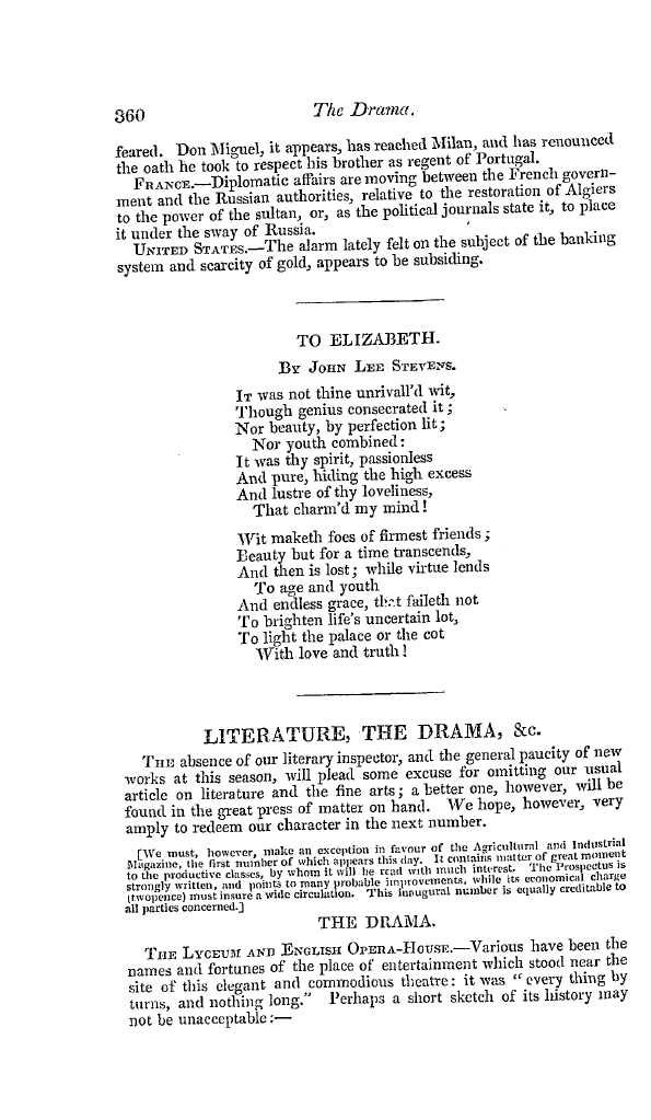 The Freemasons' Quarterly Review: 1834-10-01 - Literature, The Drama, &C.