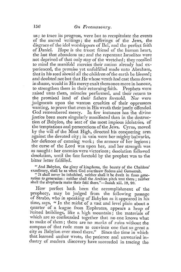 The Freemasons' Quarterly Review: 1837-06-30 - On Freemasonry.