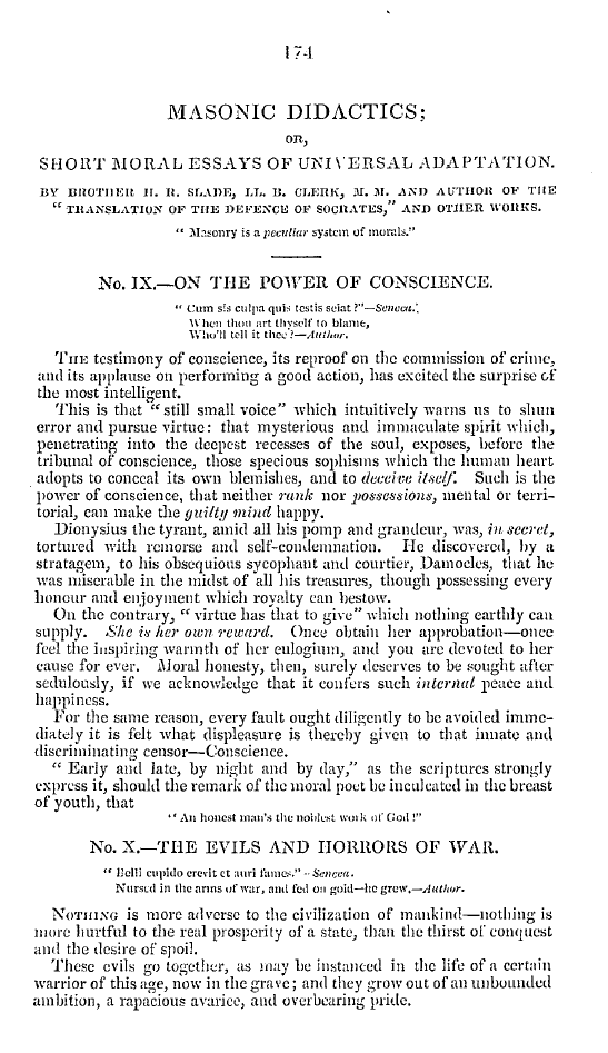 The Freemasons' Quarterly Review: 1837-06-30 - Masonic Didactics ; Or, Short Moral Essays Of Universal Adaptation.