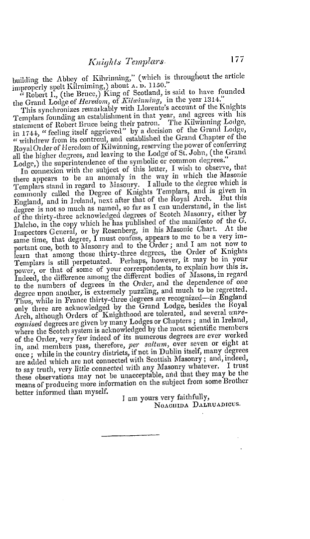 The Freemasons' Quarterly Review: 1837-06-30 - Knights Templars.