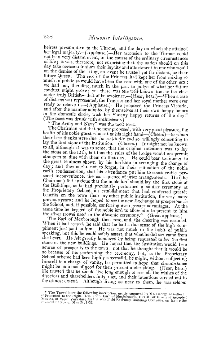 The Freemasons' Quarterly Review: 1837-06-30 - Provincial.