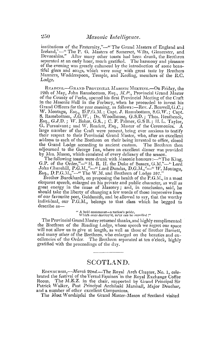 The Freemasons' Quarterly Review: 1837-06-30 - Scotland.